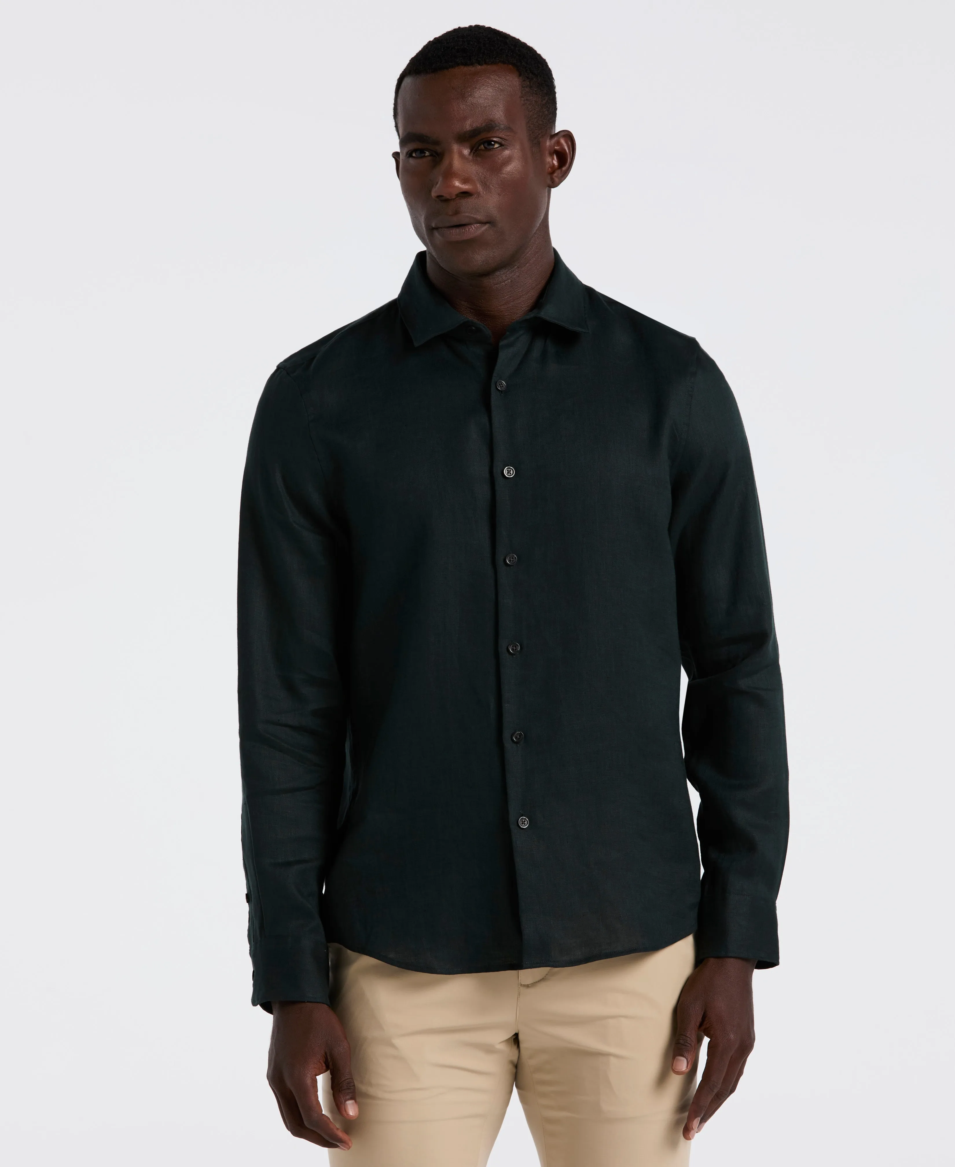 Solid Linen Shirt sold by Perry Ellis