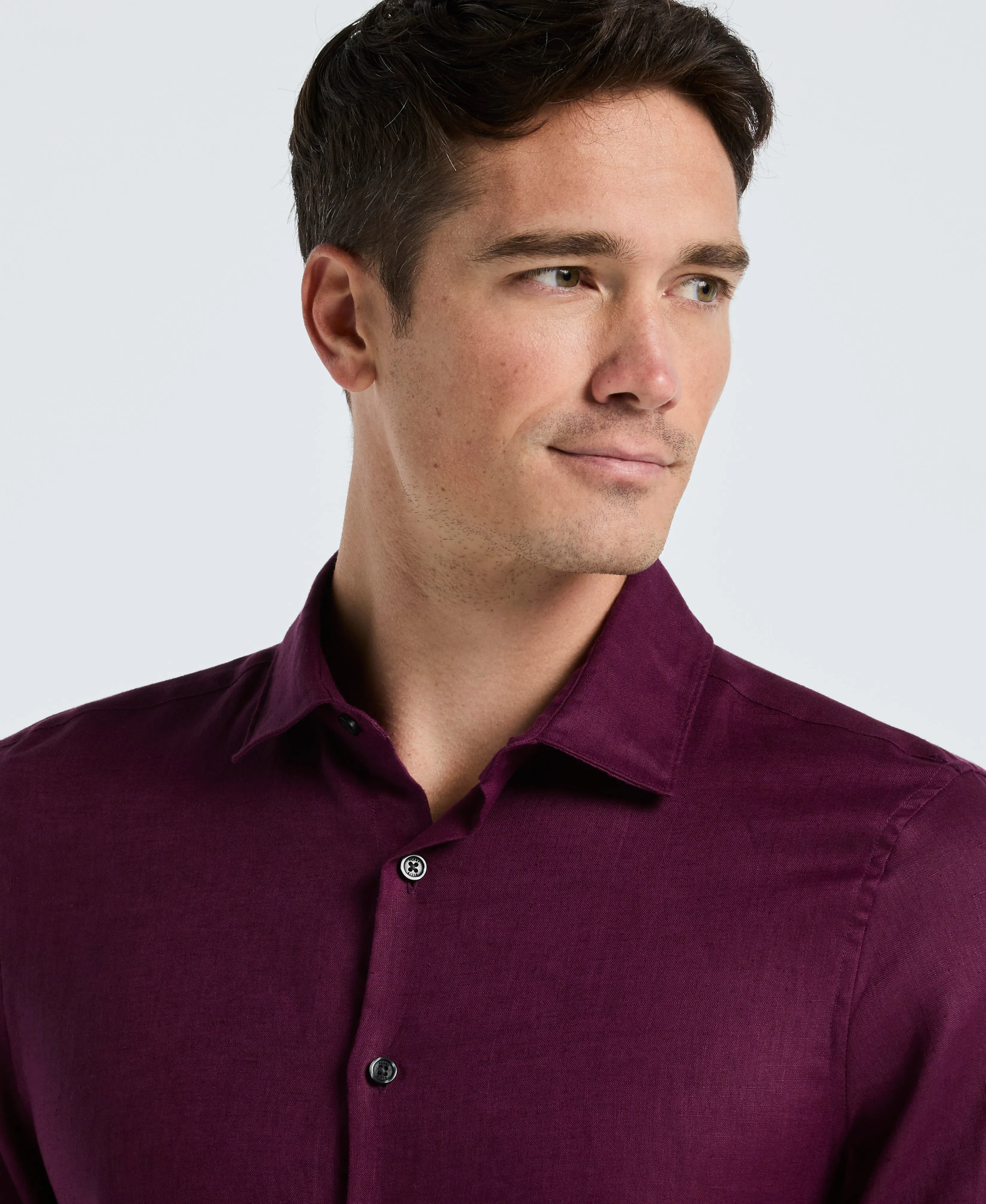 Solid Linen Shirt sold by Perry Ellis product image thumbnail 3