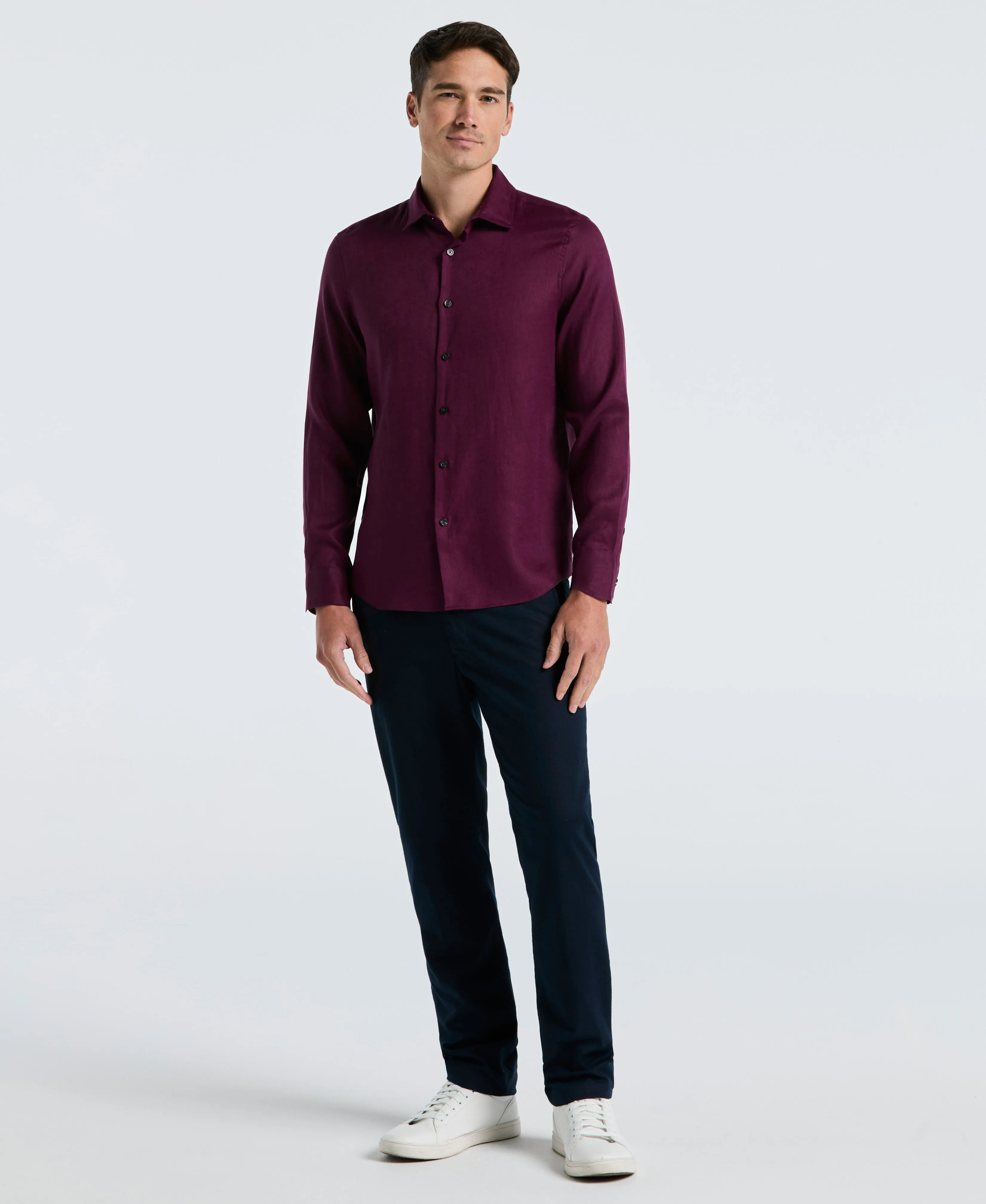Solid Linen Shirt sold by Perry Ellis product image thumbnail 4