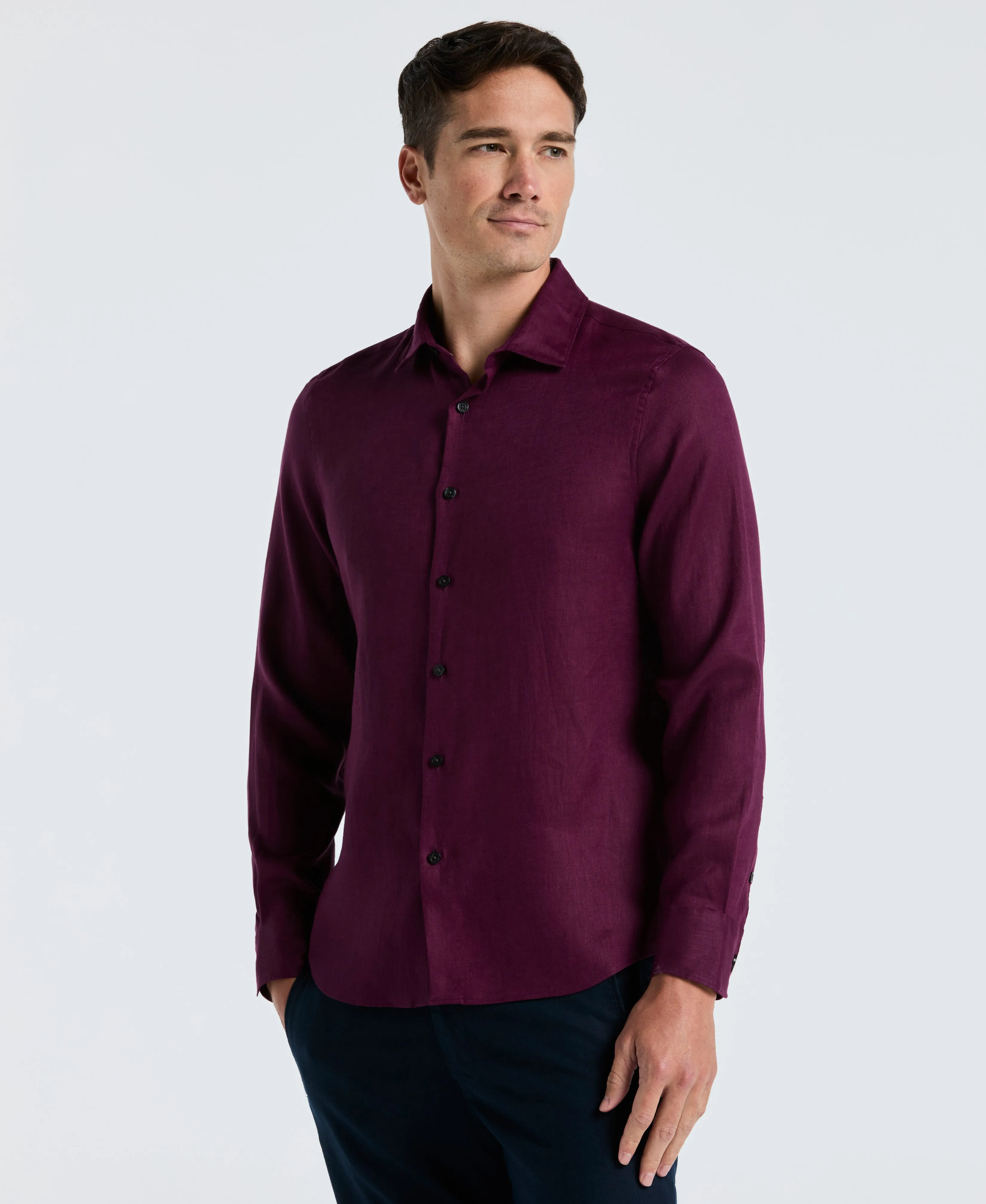 Solid Linen Shirt sold by Perry Ellis