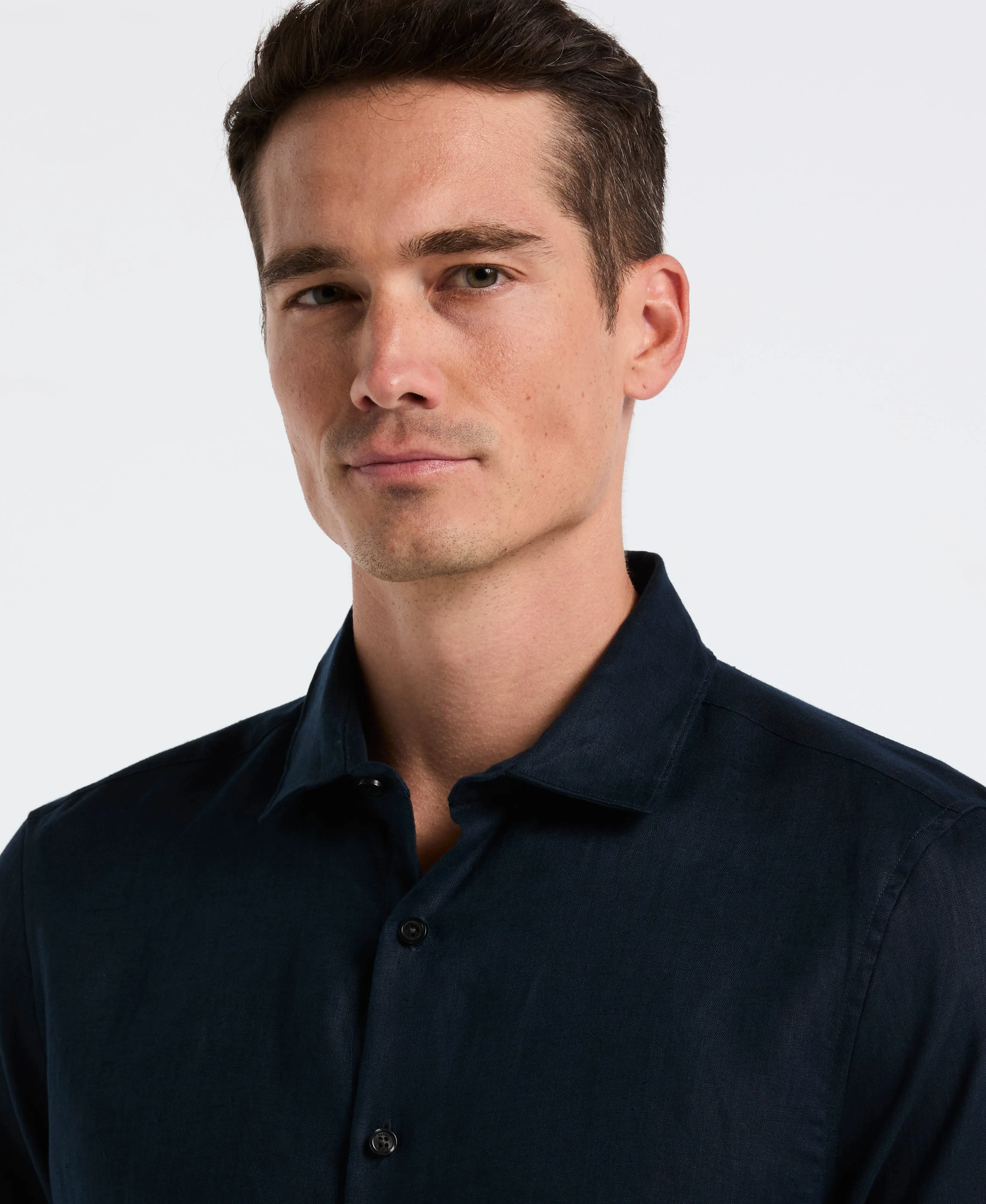 Solid Linen Shirt sold by Perry Ellis product image thumbnail 3