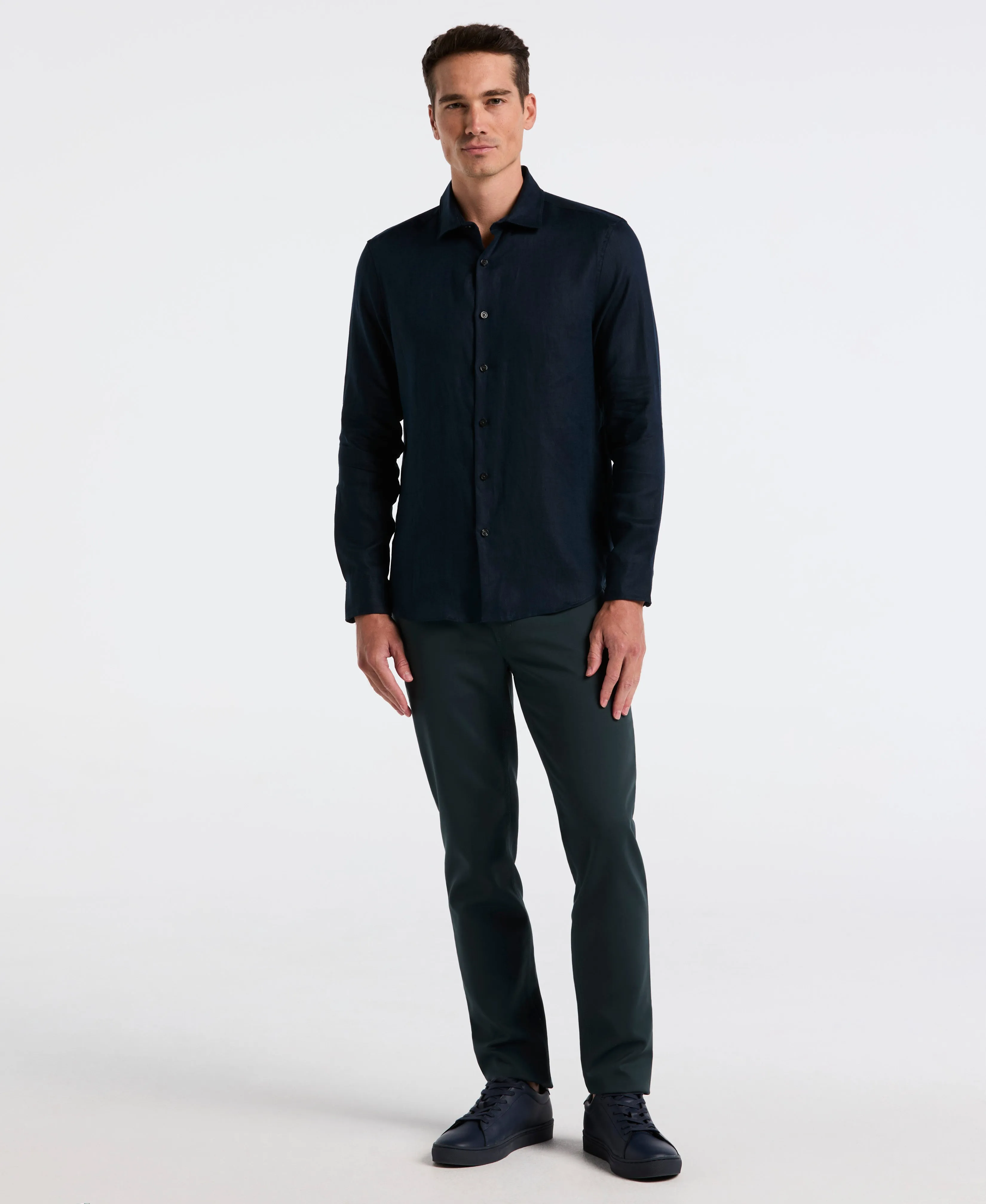 Solid Linen Shirt sold by Perry Ellis product image thumbnail 4