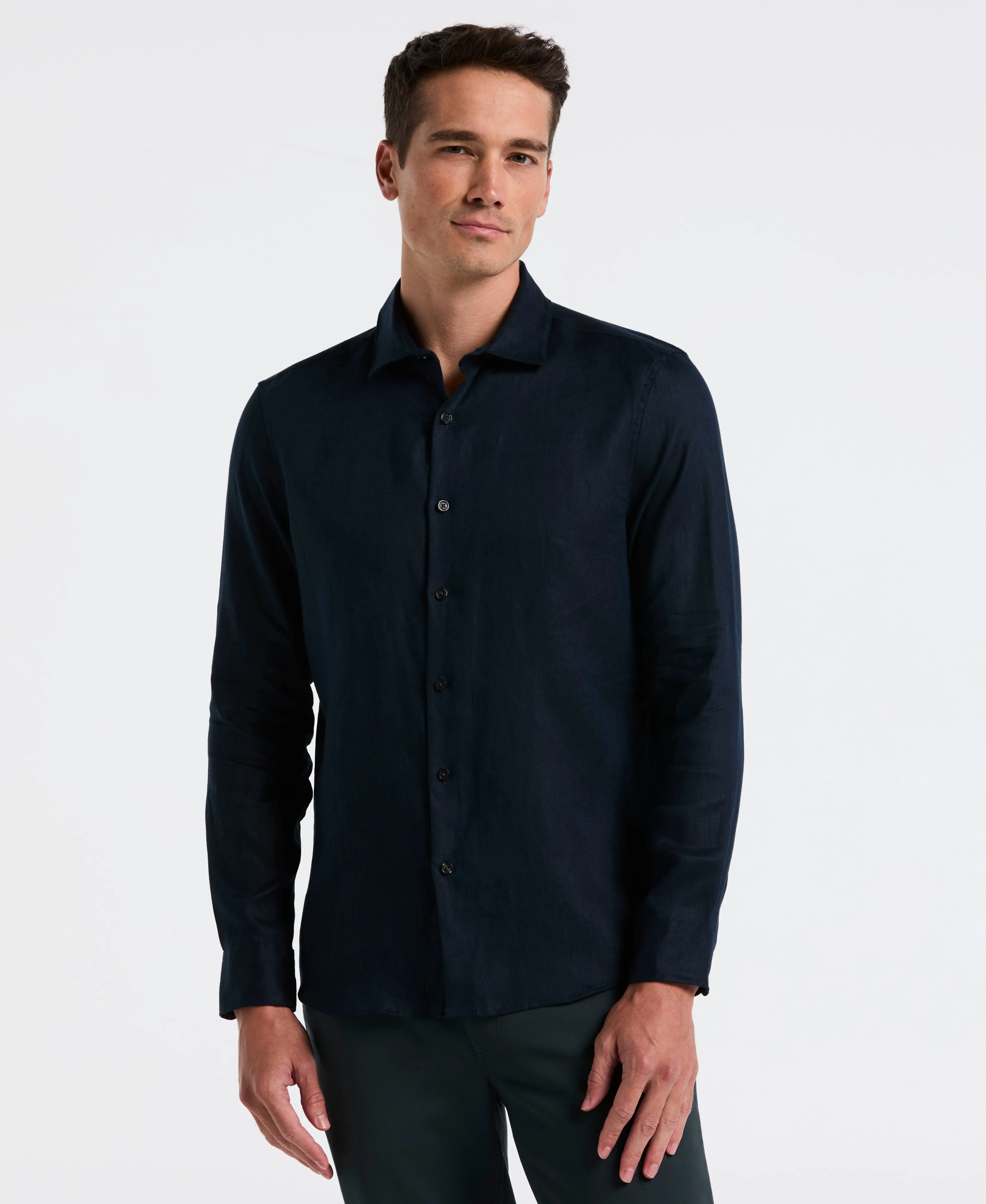 Solid Linen Shirt sold by Perry Ellis