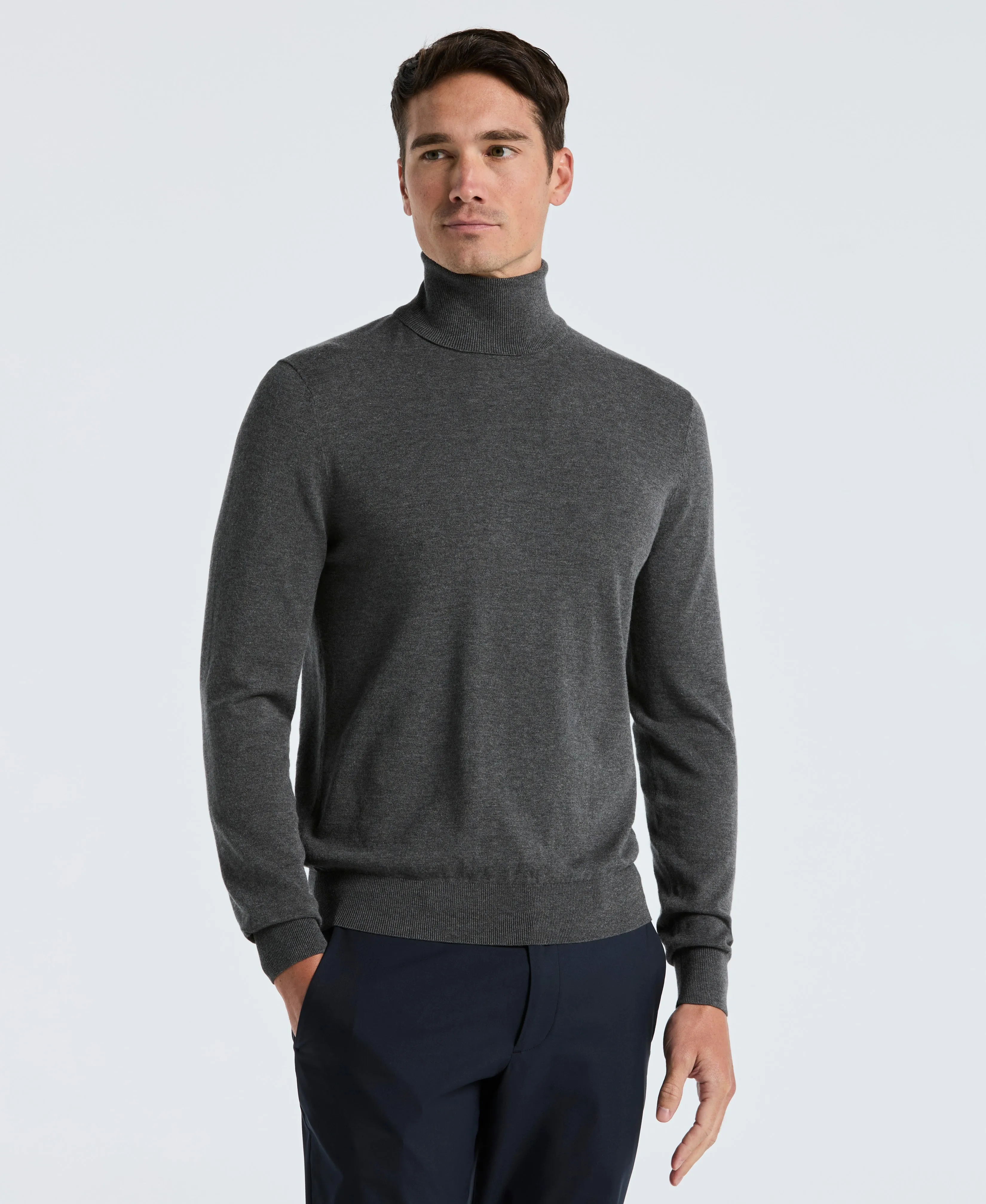 Solid Tech Knit Turtleneck Sweater sold by Perry Ellis