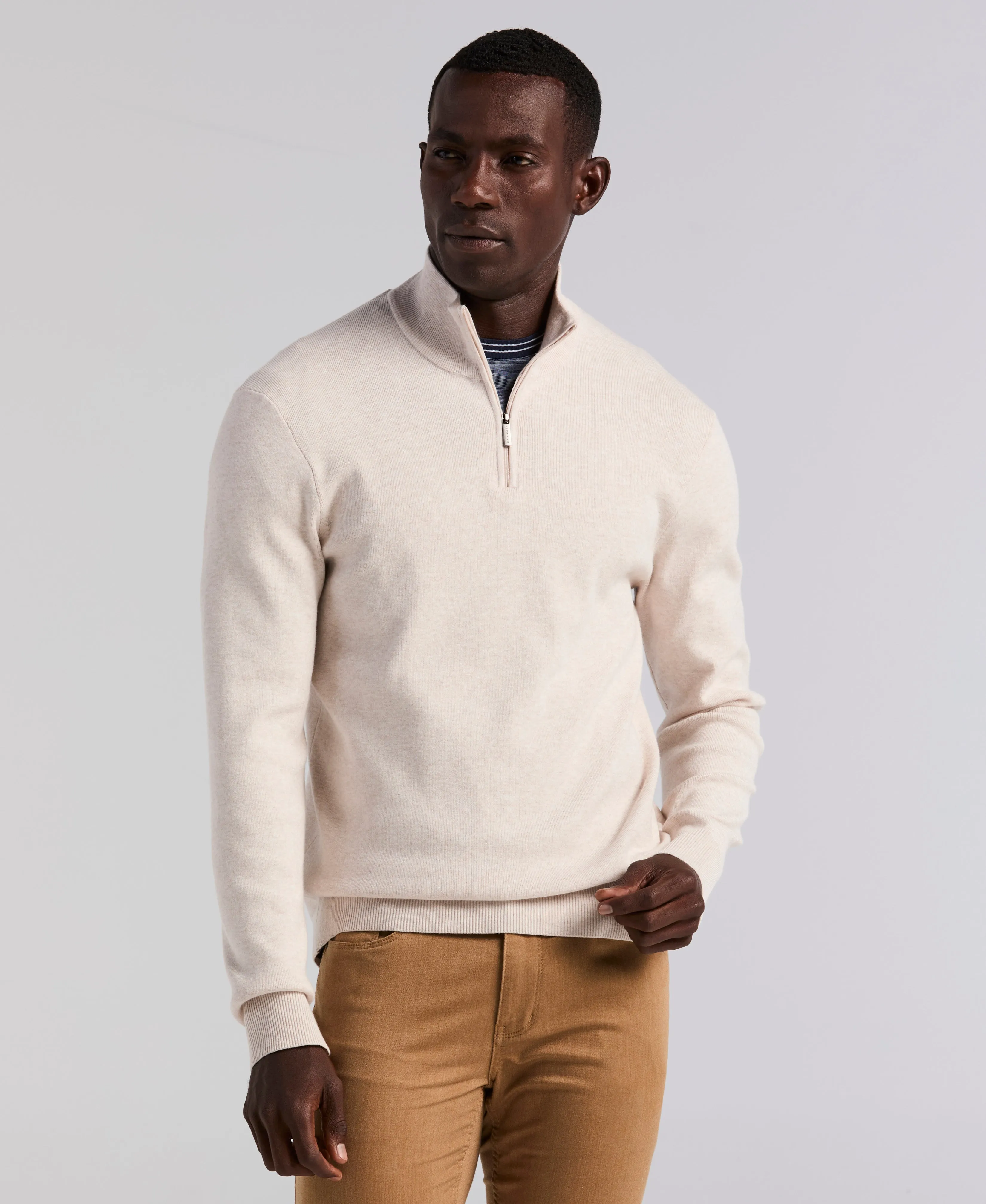 Tech Knit Quarter Zip Sweater sold by Perry Ellis