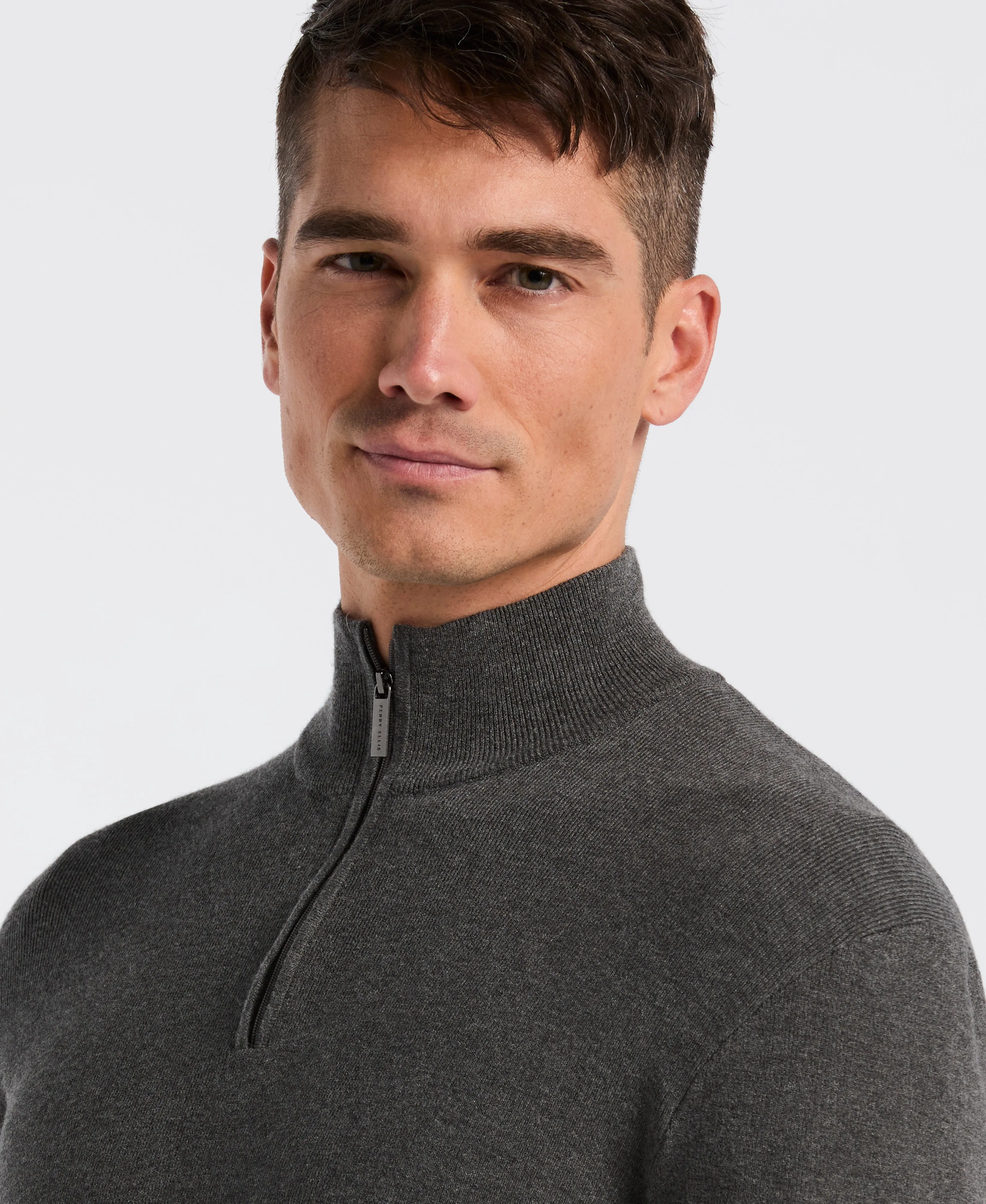 Tech Knit Quarter Zip Sweater sold by Perry Ellis product image thumbnail 3