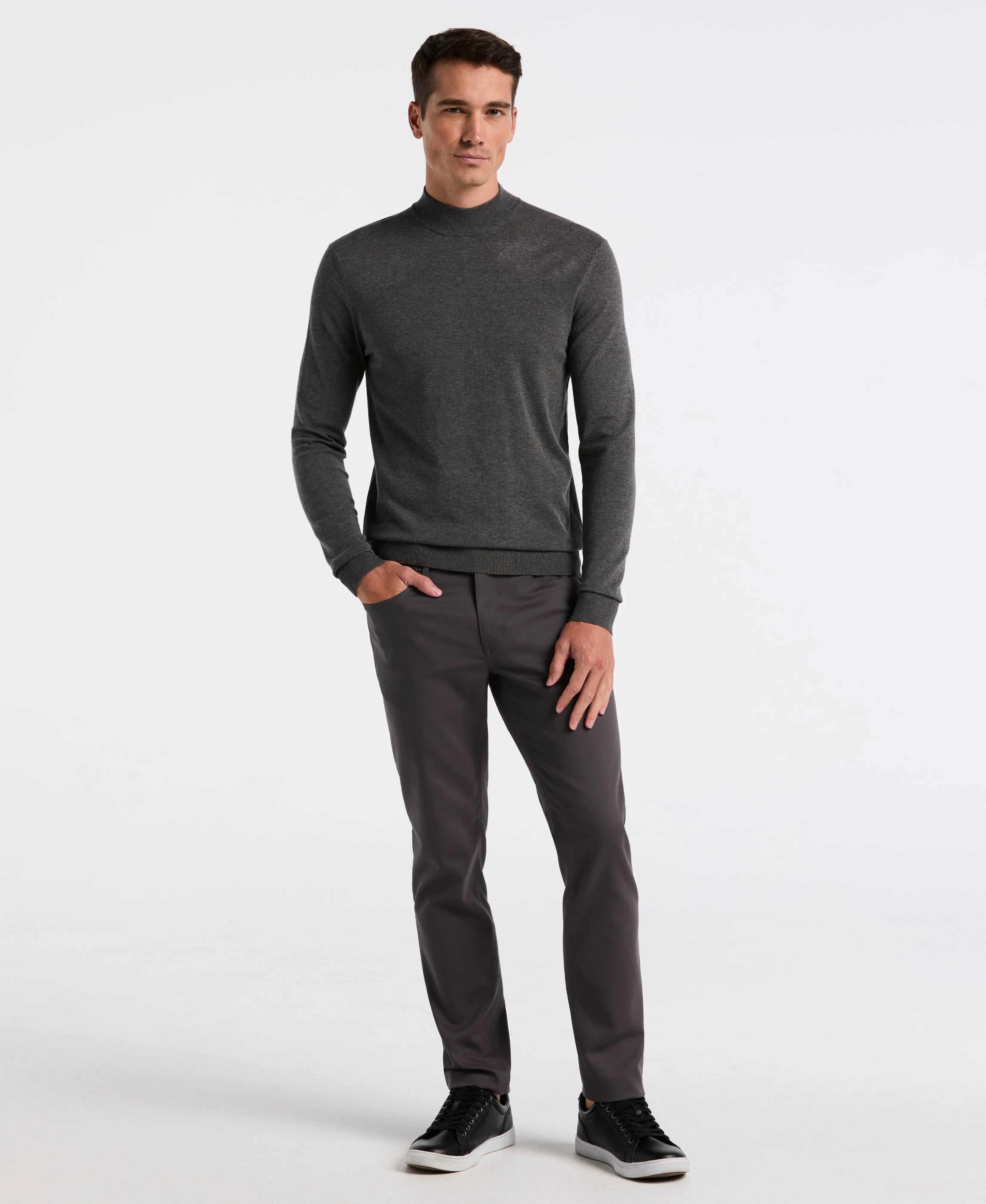 Tech Knit Mock Neck Pullover Sweater sold by Perry Ellis product image thumbnail 4