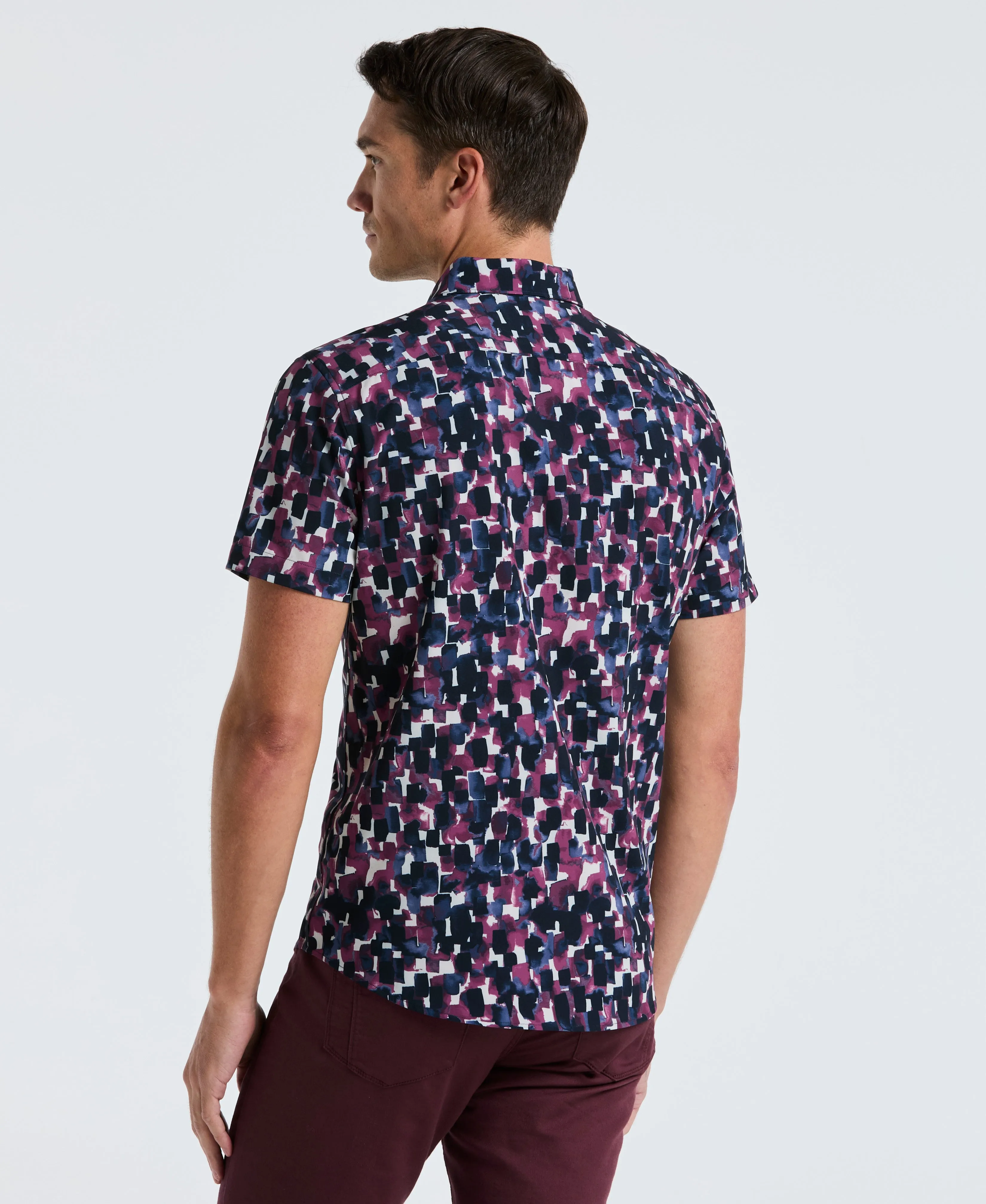 Slim Fit Total Stretch Watercolor Print Shirt sold by Perry Ellis product image thumbnail 2