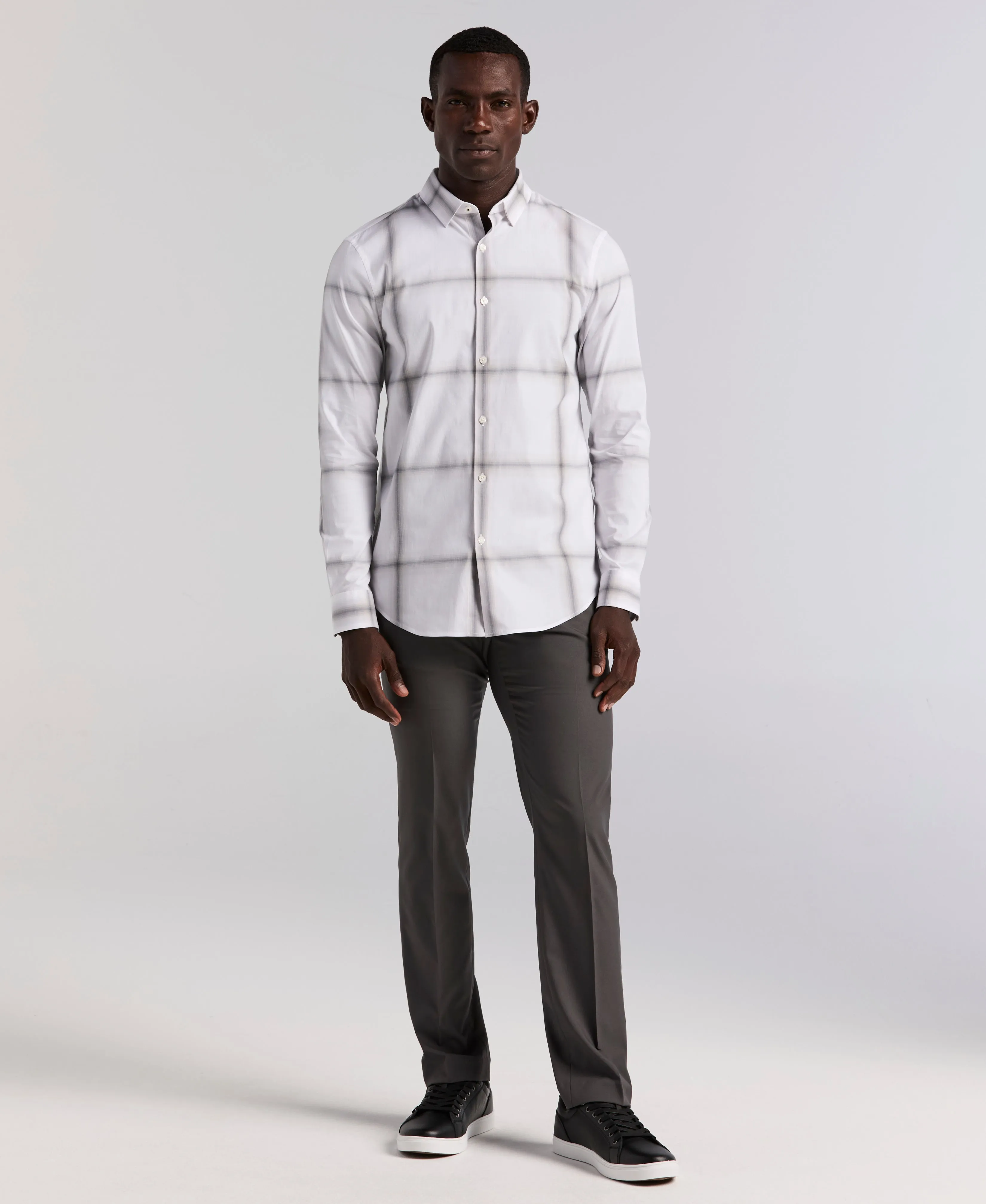 Ombre Plaid Poplin Shirt sold by Perry Ellis product image thumbnail 4