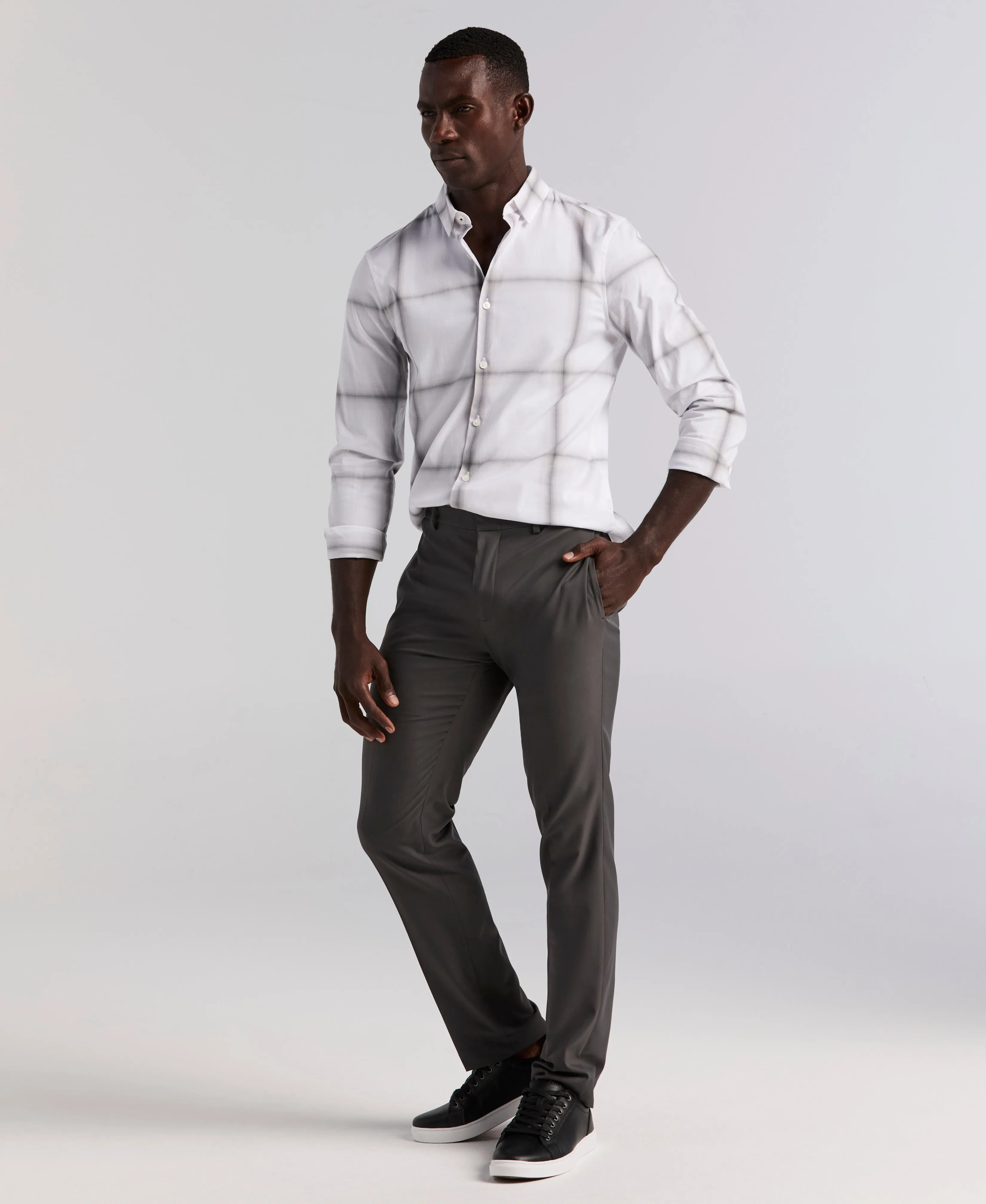 Ombre Plaid Poplin Shirt sold by Perry Ellis product image thumbnail 5