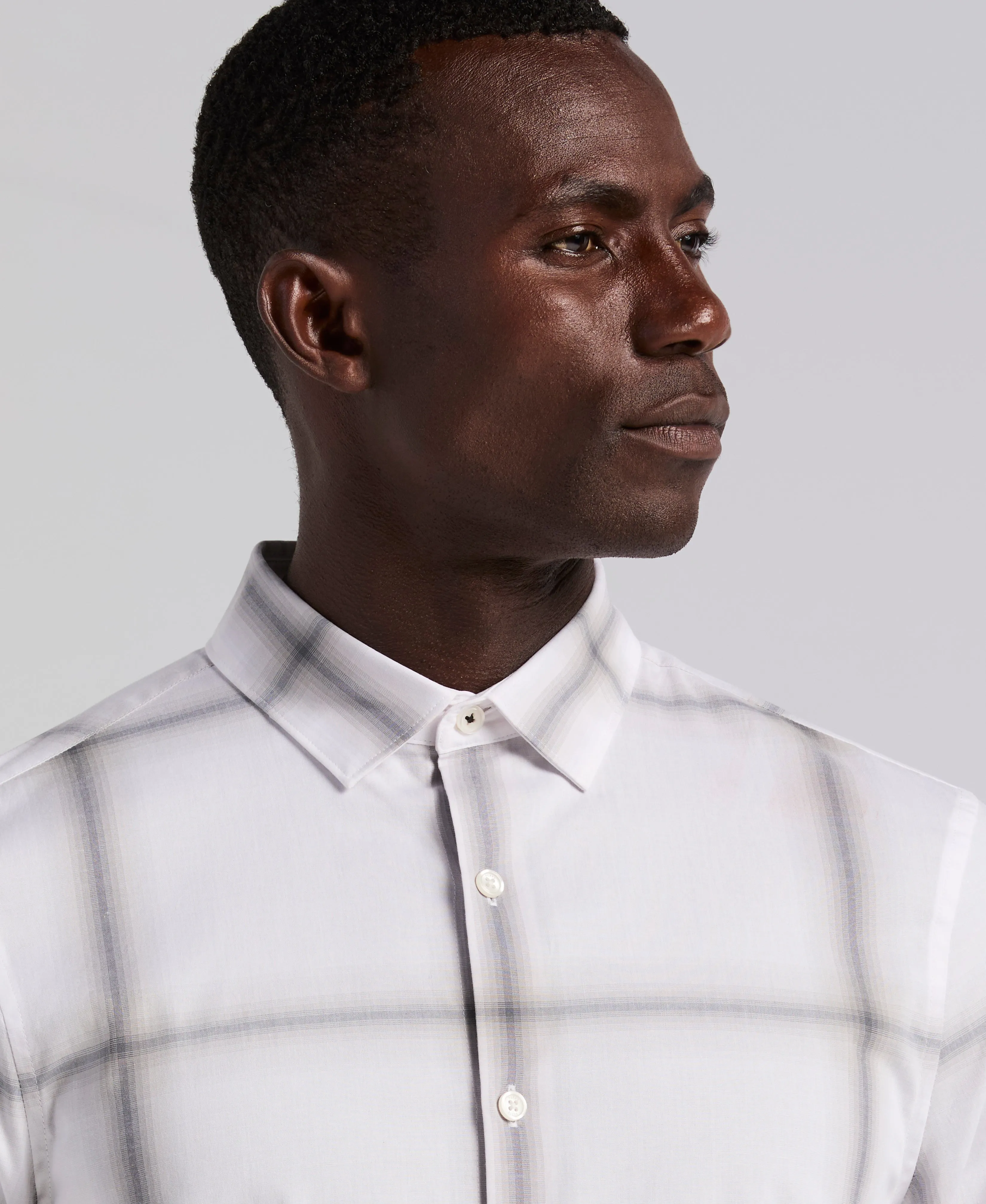 Ombre Plaid Poplin Shirt sold by Perry Ellis product image thumbnail 3