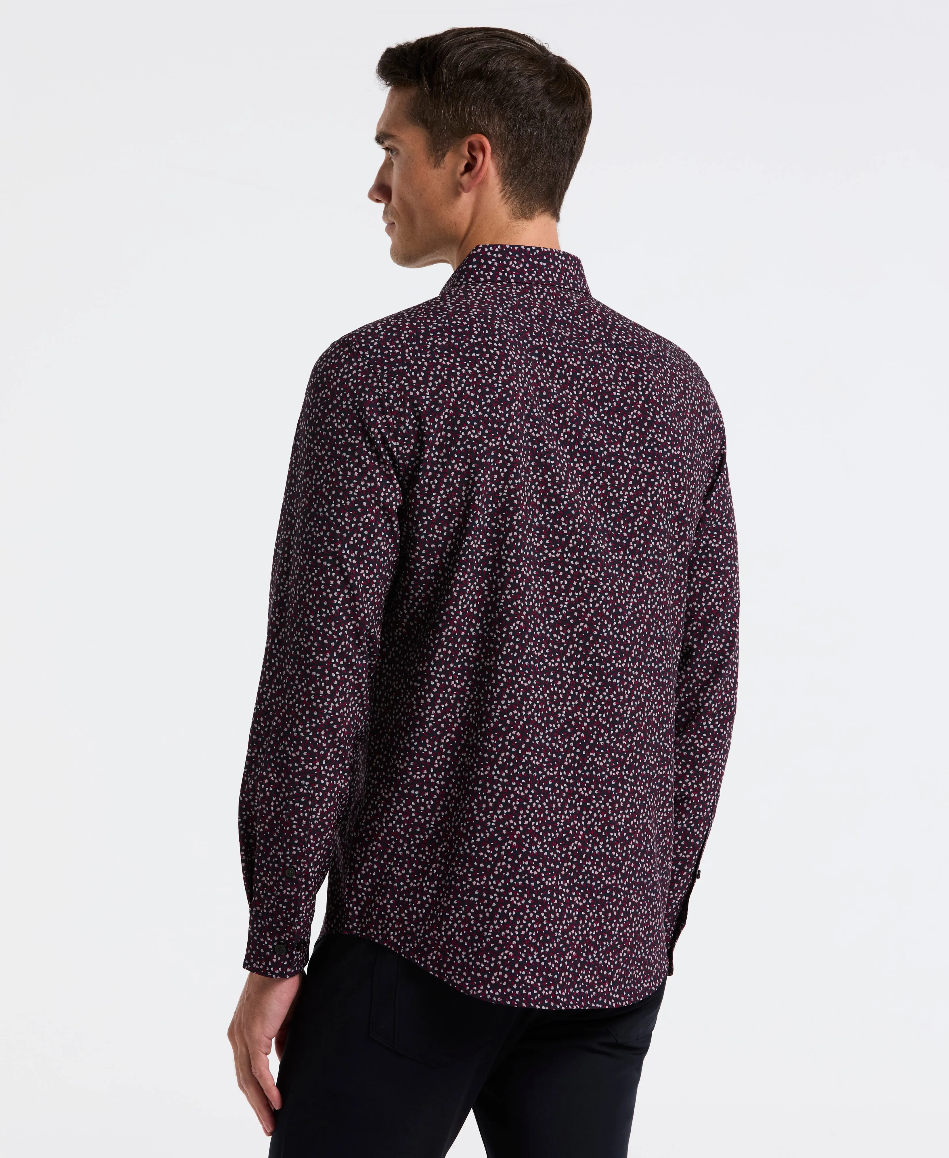 Micro Floral Print Slim Fit Total Stretch Shirt sold by Perry Ellis product image thumbnail 2