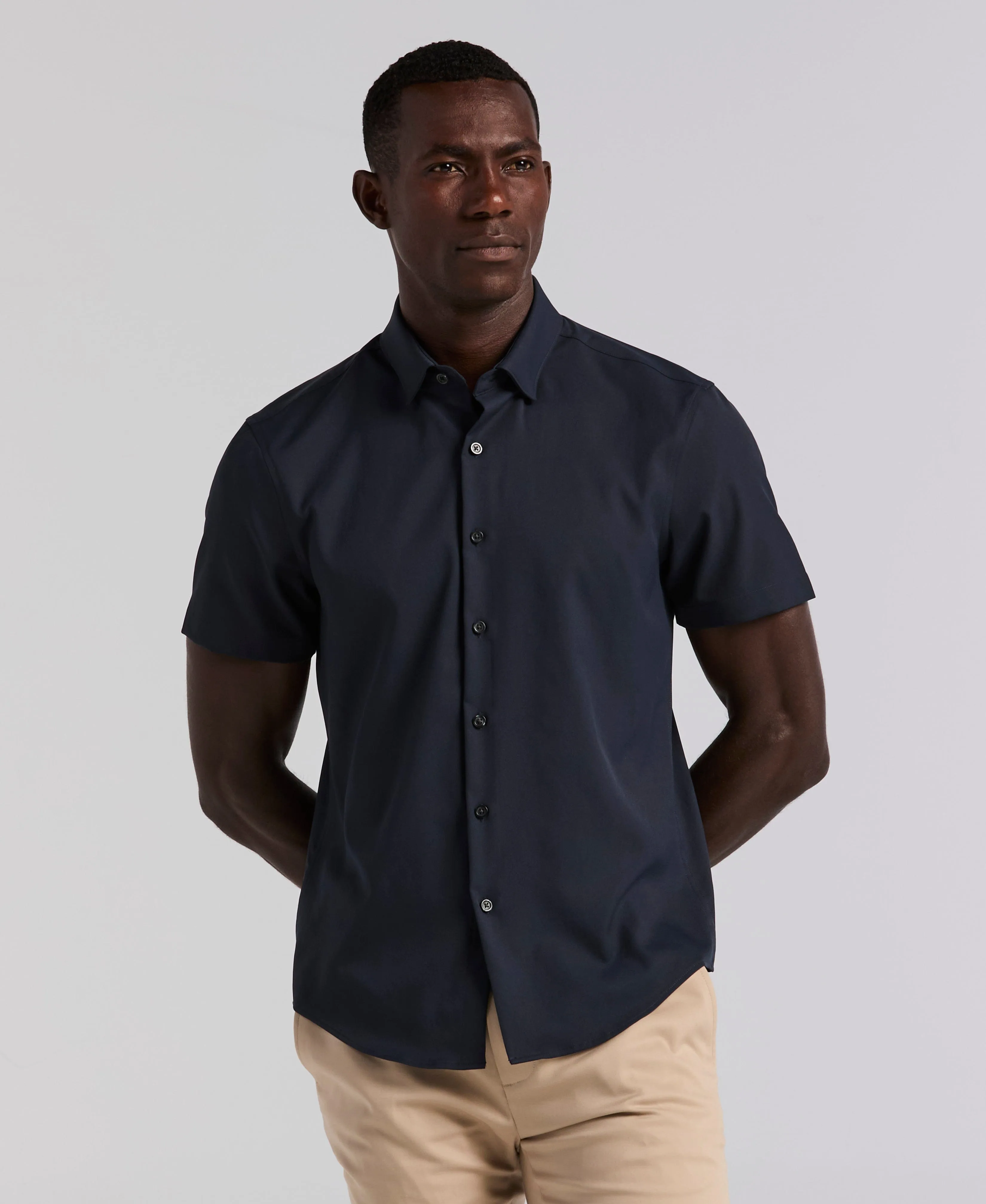 Slim Fit Total Stretch Solid Shirt sold by Perry Ellis product image thumbnail 5