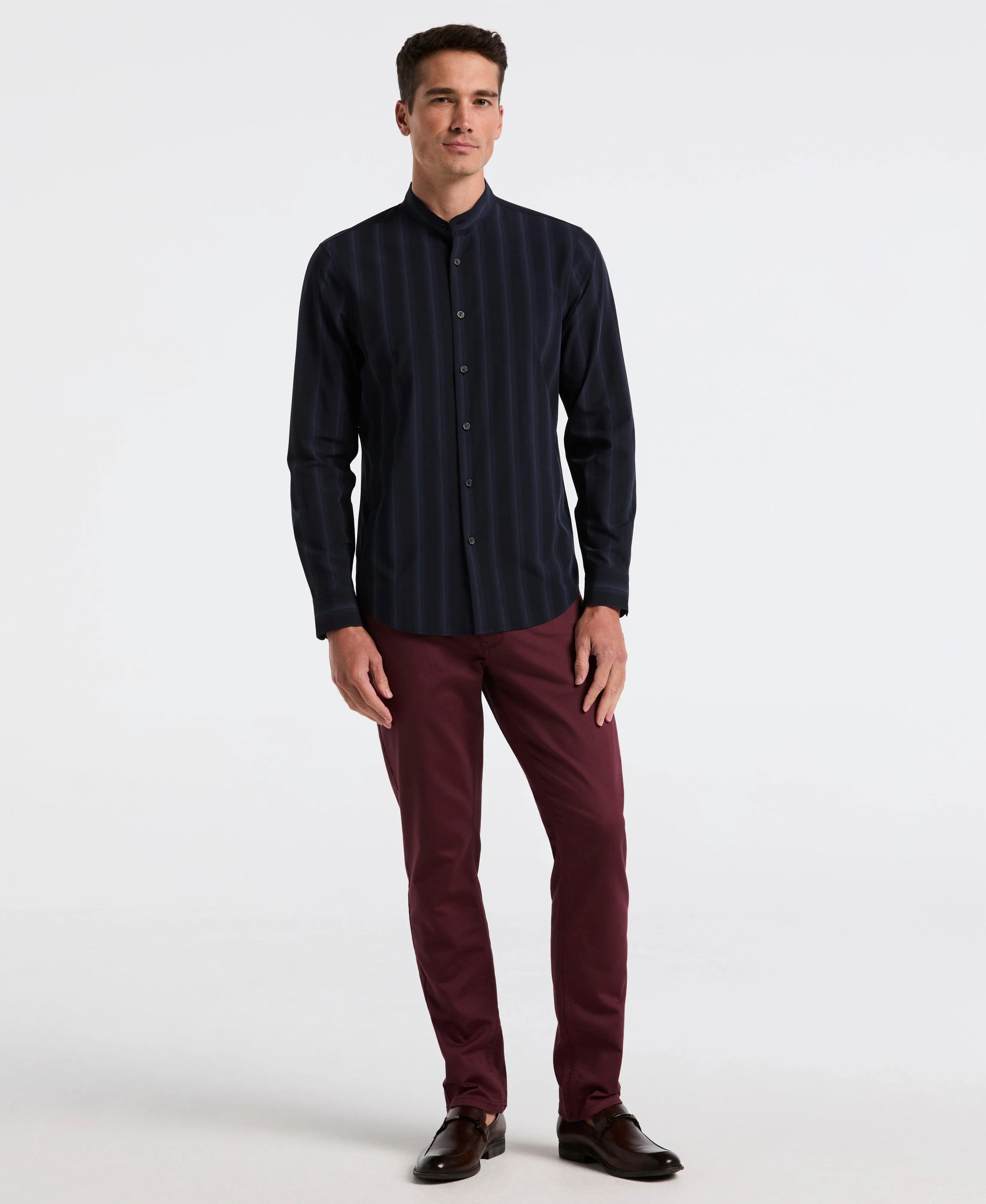 Ombre Stripe Slim Fit Long Sleeve Shirt sold by Perry Ellis product image thumbnail 4