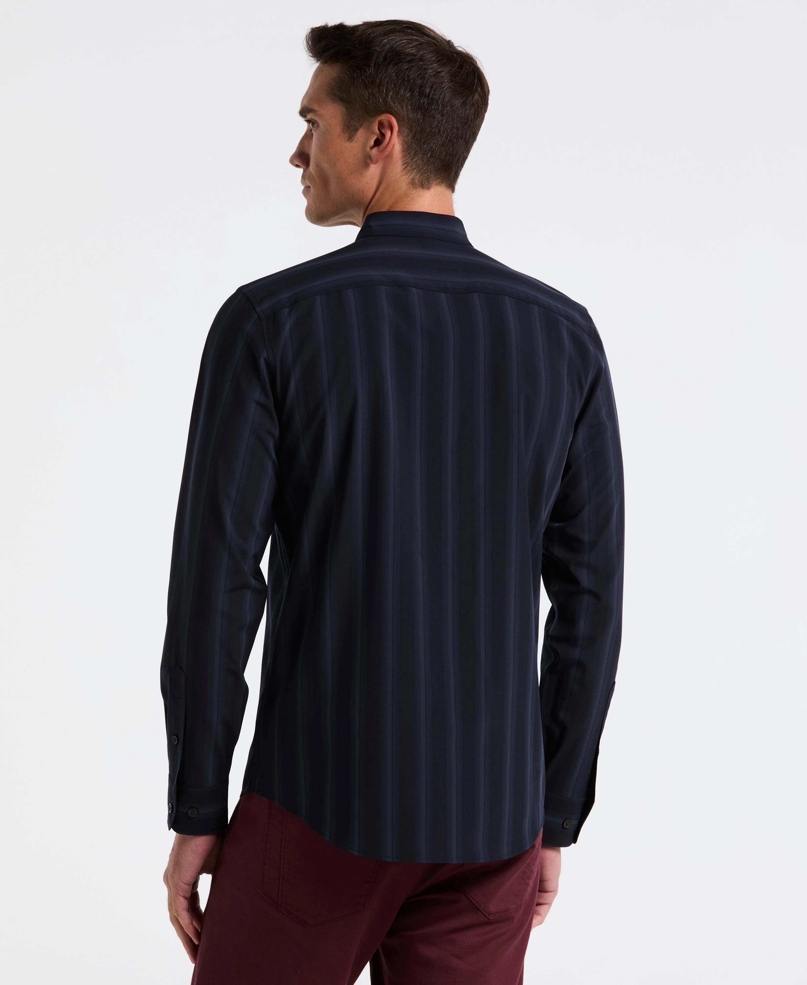 Ombre Stripe Slim Fit Long Sleeve Shirt sold by Perry Ellis product image thumbnail 2