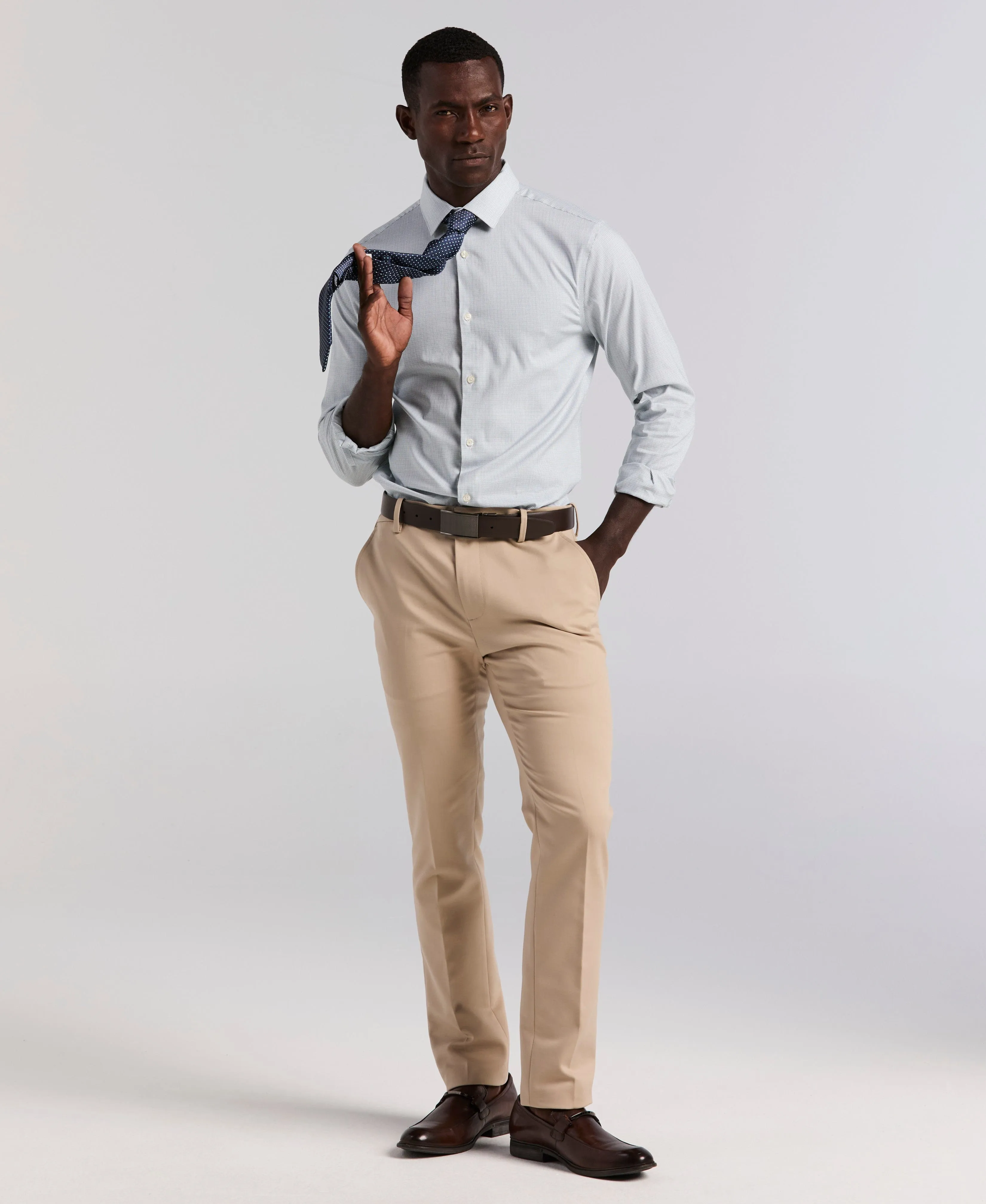 Plaid Slim Fit Poplin Shirt sold by Perry Ellis product image thumbnail 5