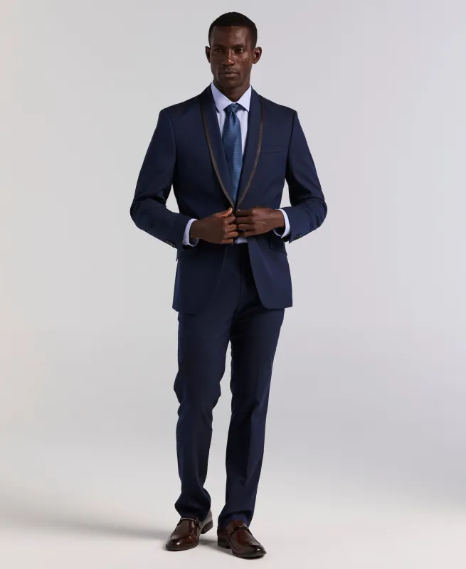 Slim Fit Stretch Dark Sapphire Tuxedo Suit made by Perry Ellis