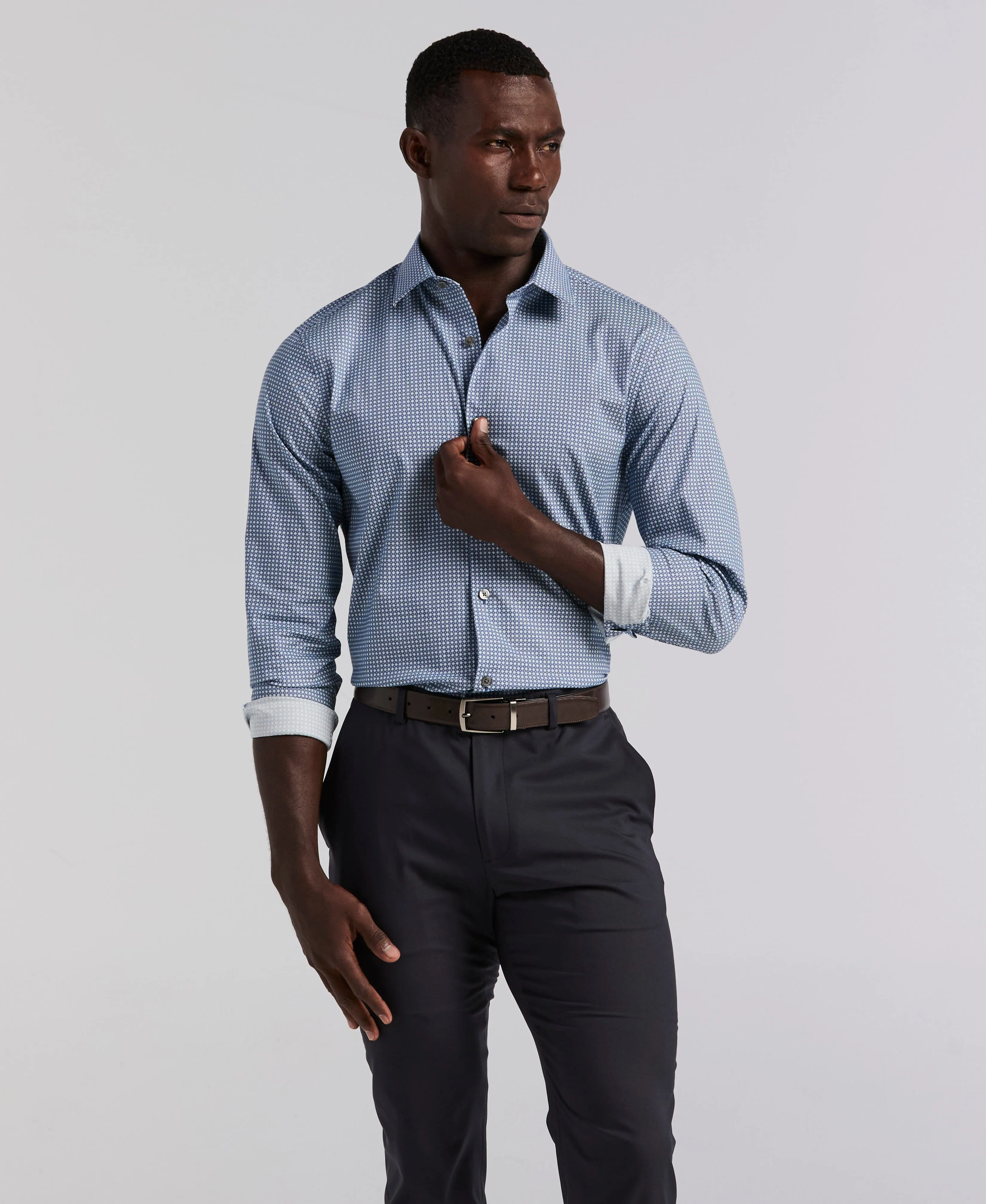 Tile Geo Print Cotton Shirt sold by Perry Ellis product image thumbnail 5