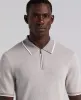 Bi-Color Stitch Zip Polo sold by Perry Ellis