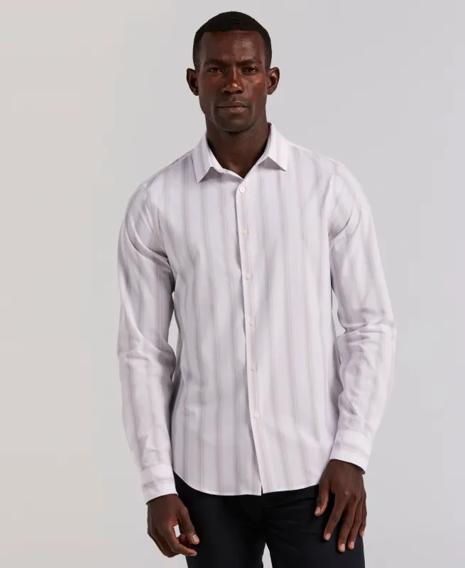 Ombre Stripe Long Sleeve Slim Fit Shirt made by Perry Ellis