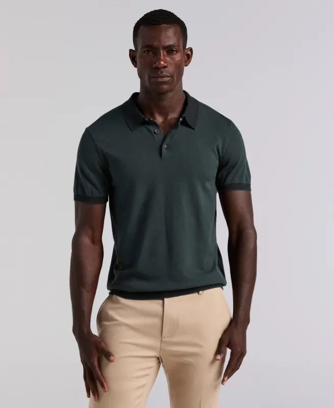 Tech Knit Contrast Sweater Polo sold by Perry Ellis