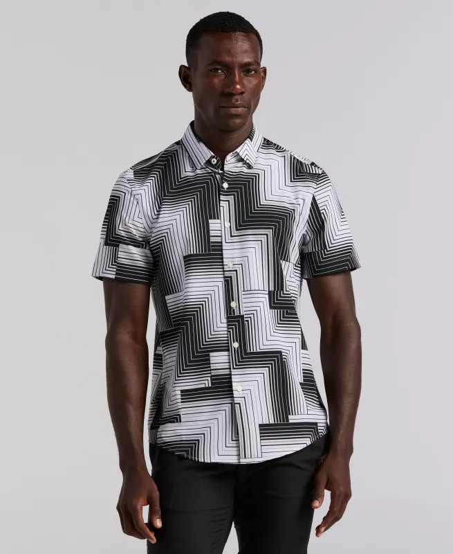 Slim Fit Linear Geo Print Shirt sold by Perry Ellis