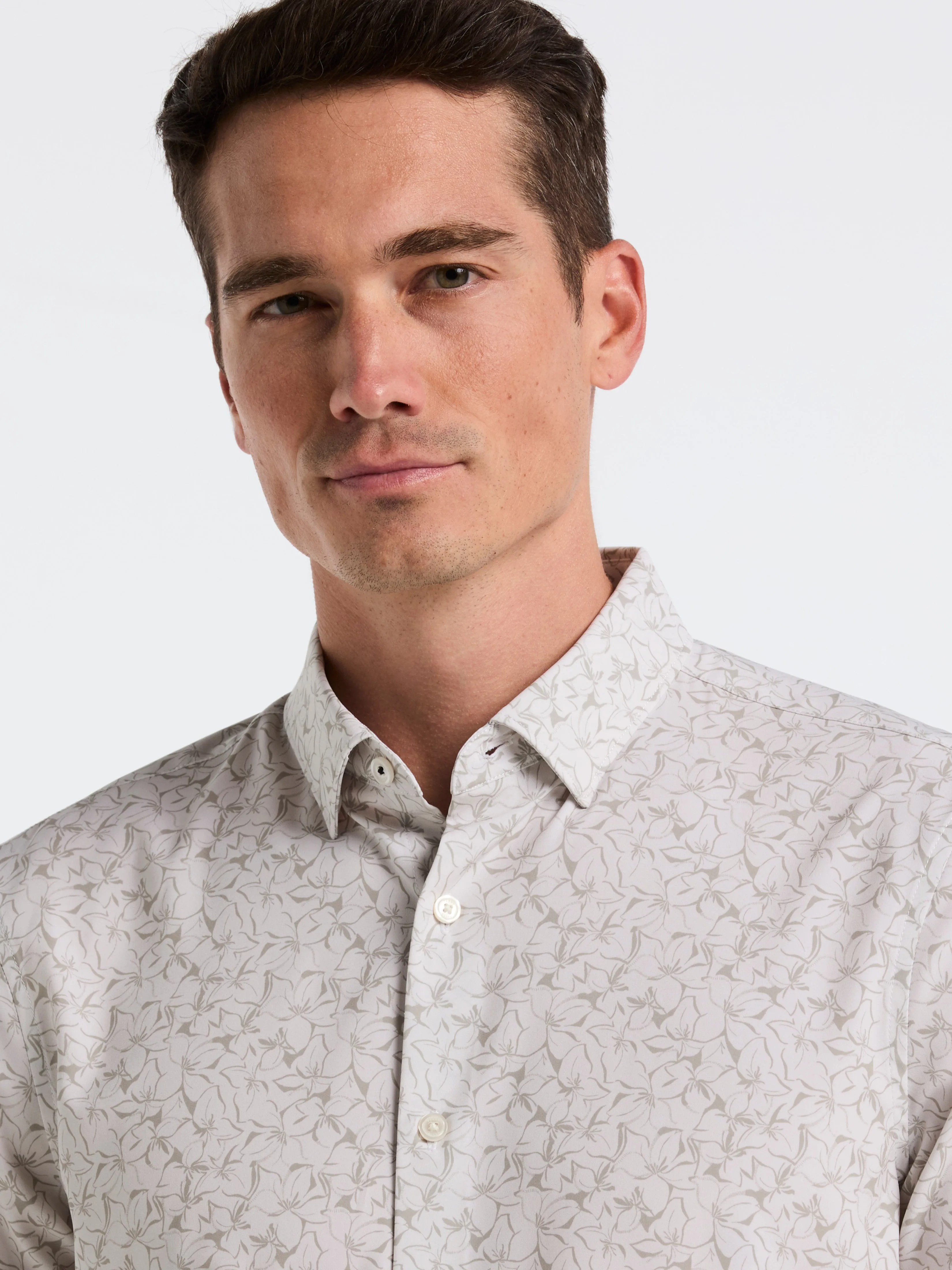 Slim Fit Linear Floral Shirt sold by Perry Ellis product image thumbnail 4