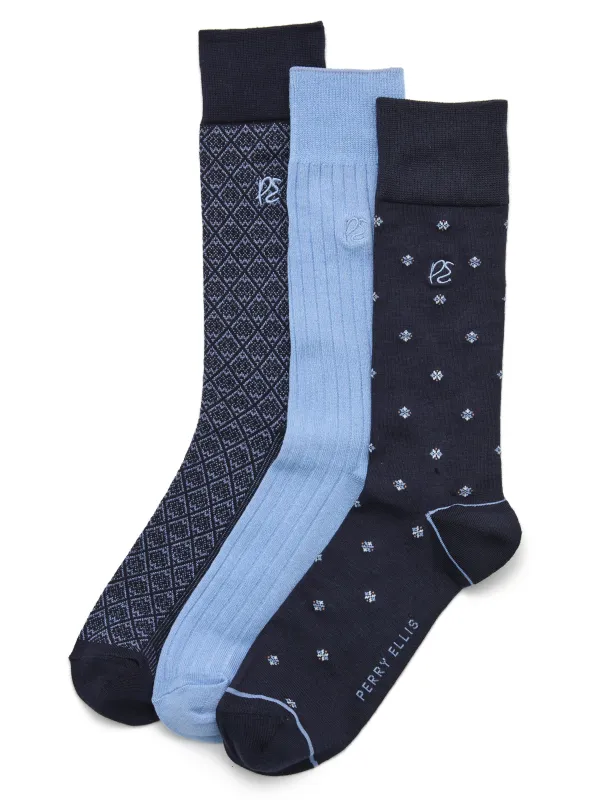 3 Pack Neat Logo Socks sold by Perry Ellis
