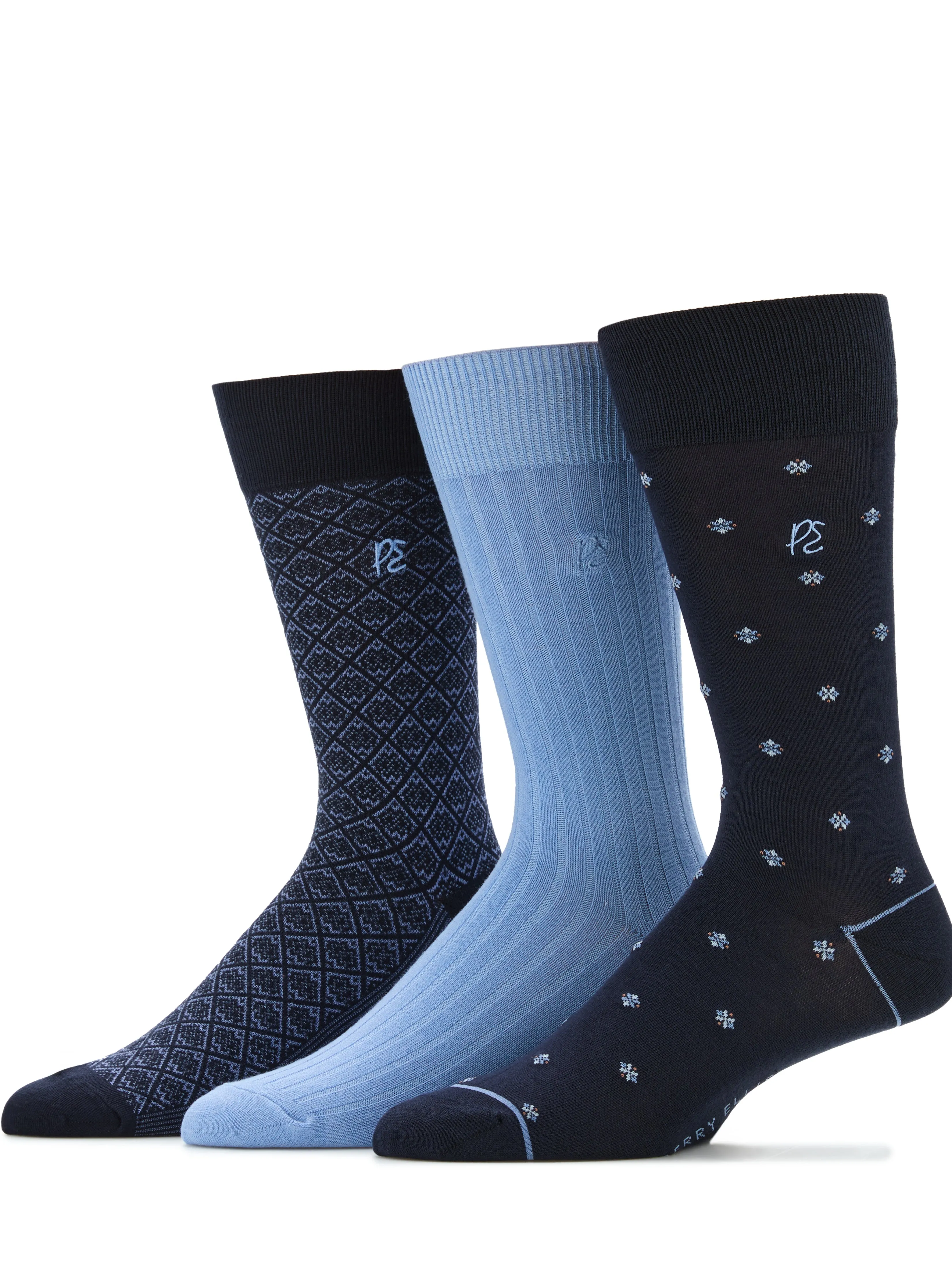 3 Pack Neat Logo Socks sold by Perry Ellis product image thumbnail 2
