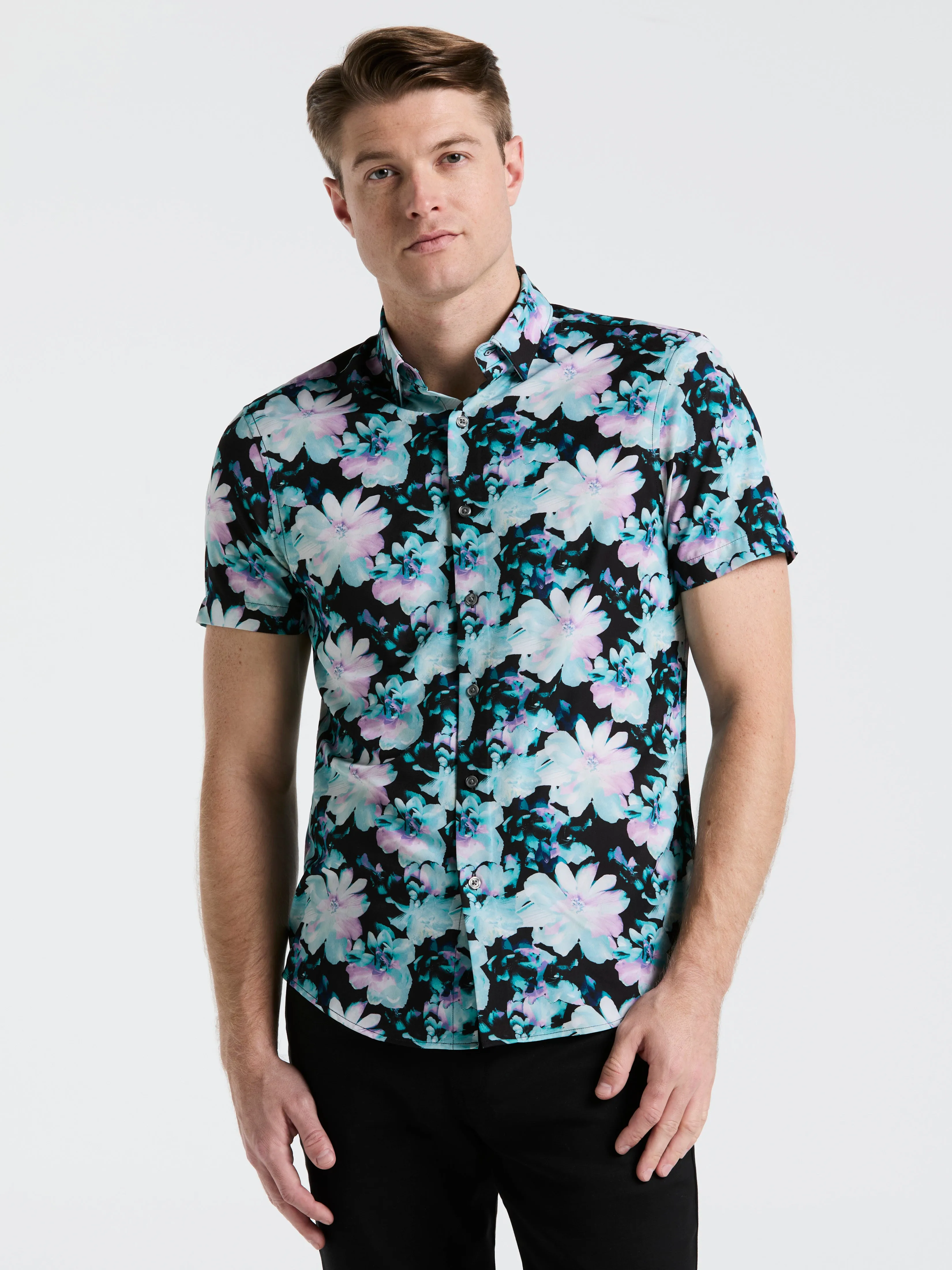 Slim Fit Floral Print Shirt sold by Perry Ellis product image thumbnail 4