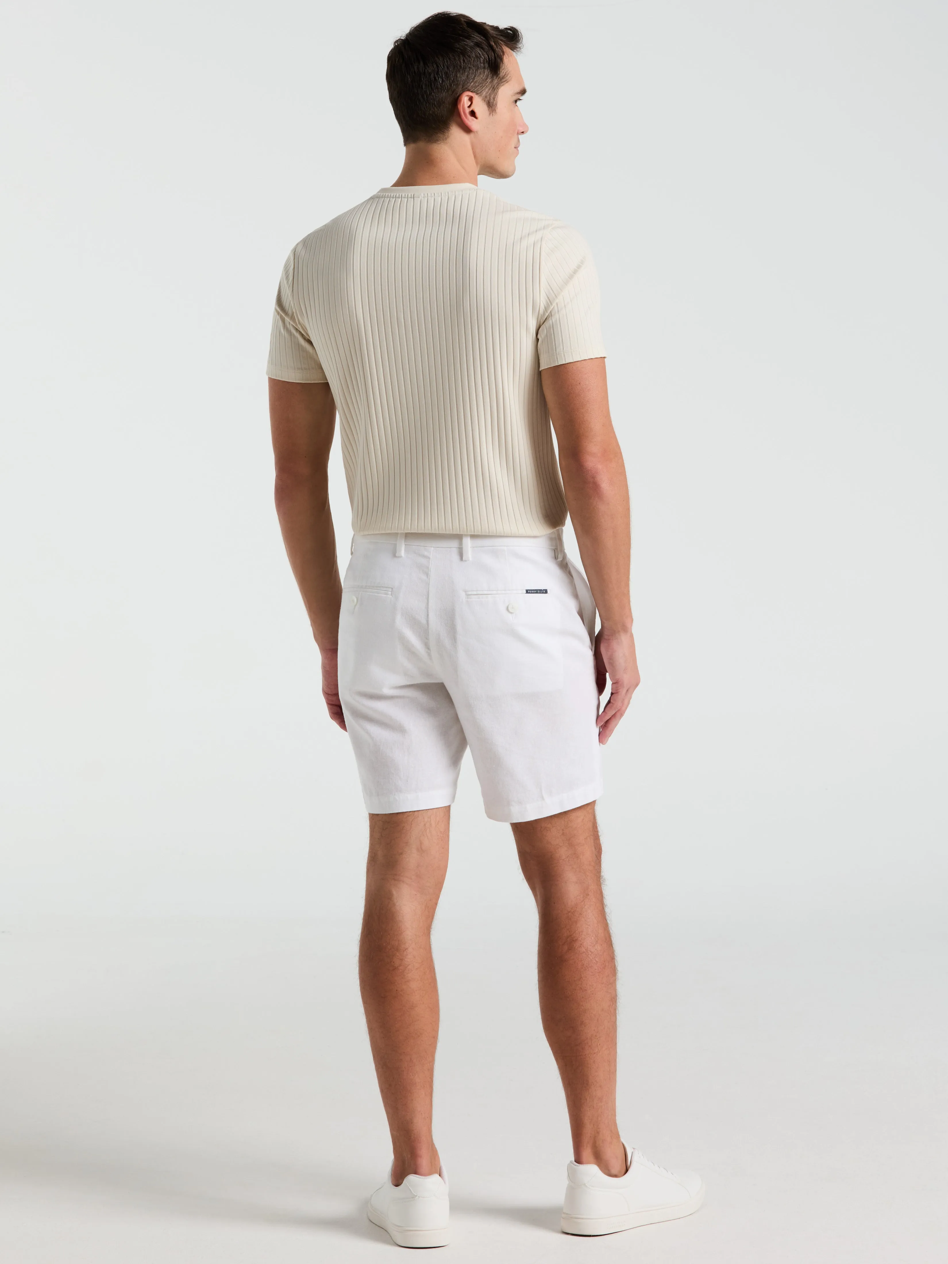 8" Flat Front Linen Cotton Short sold by Perry Ellis product image thumbnail 3