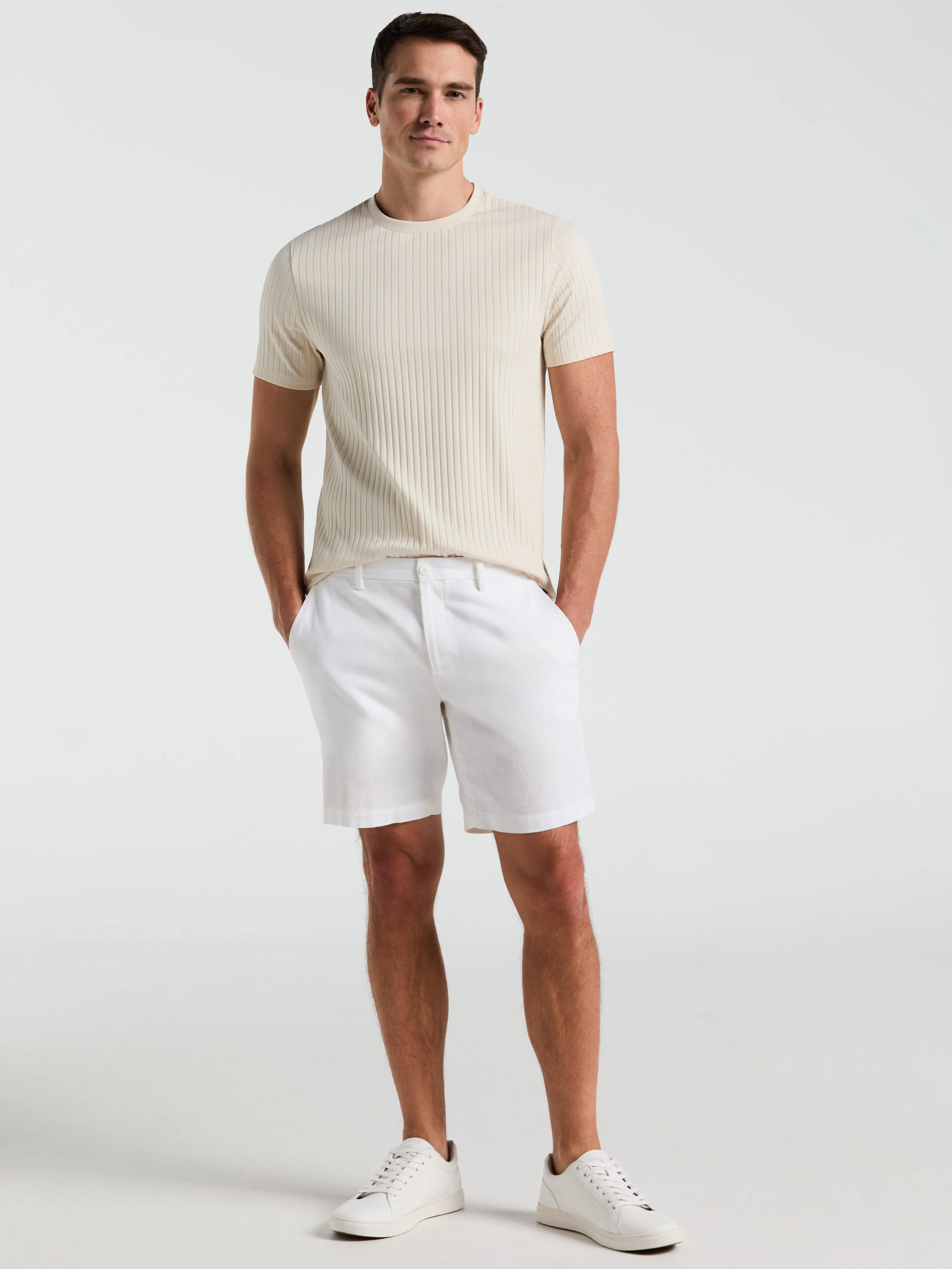 8" Flat Front Linen Cotton Short sold by Perry Ellis product image thumbnail 4