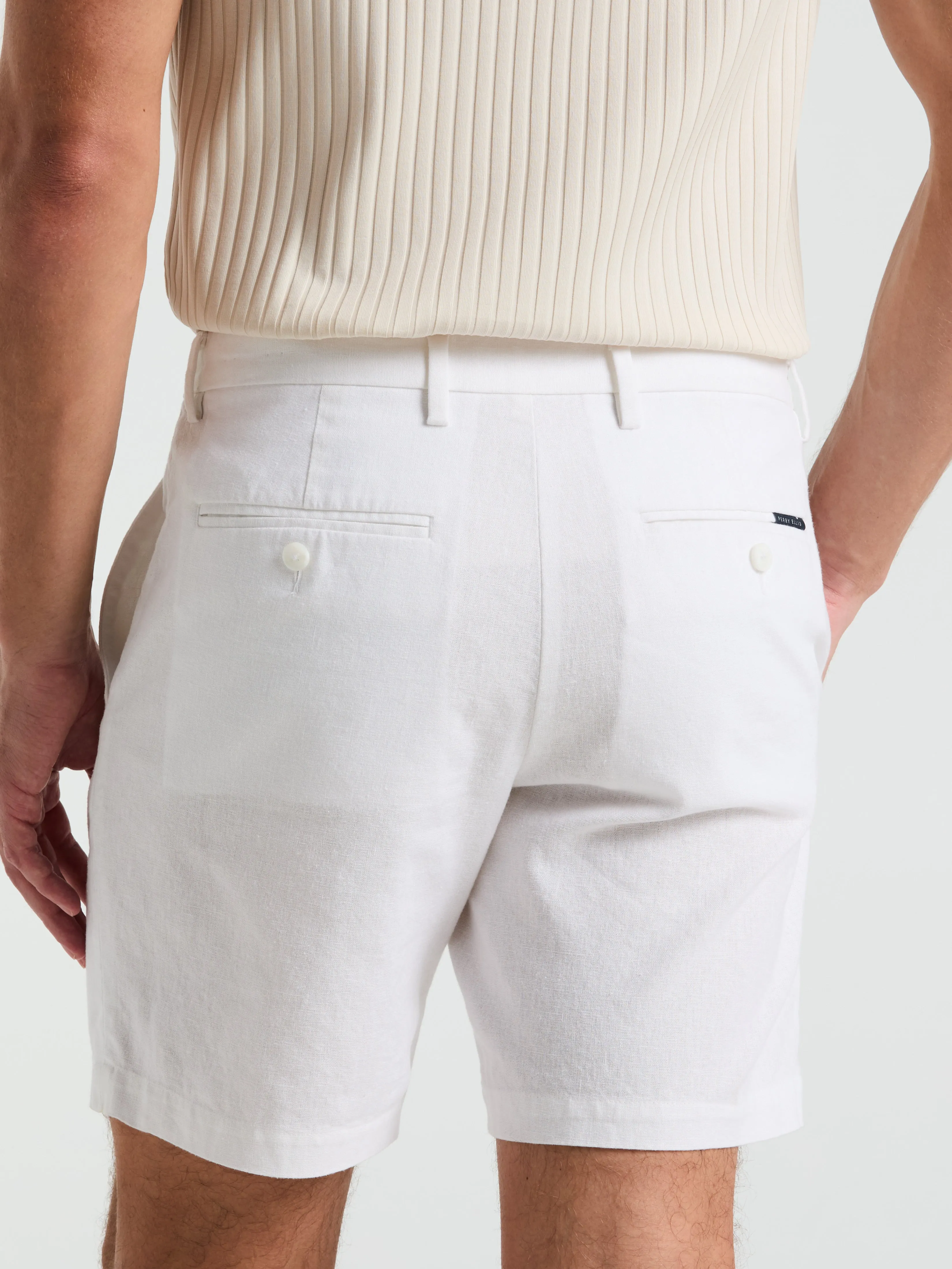 8" Flat Front Linen Cotton Short sold by Perry Ellis product image thumbnail 2