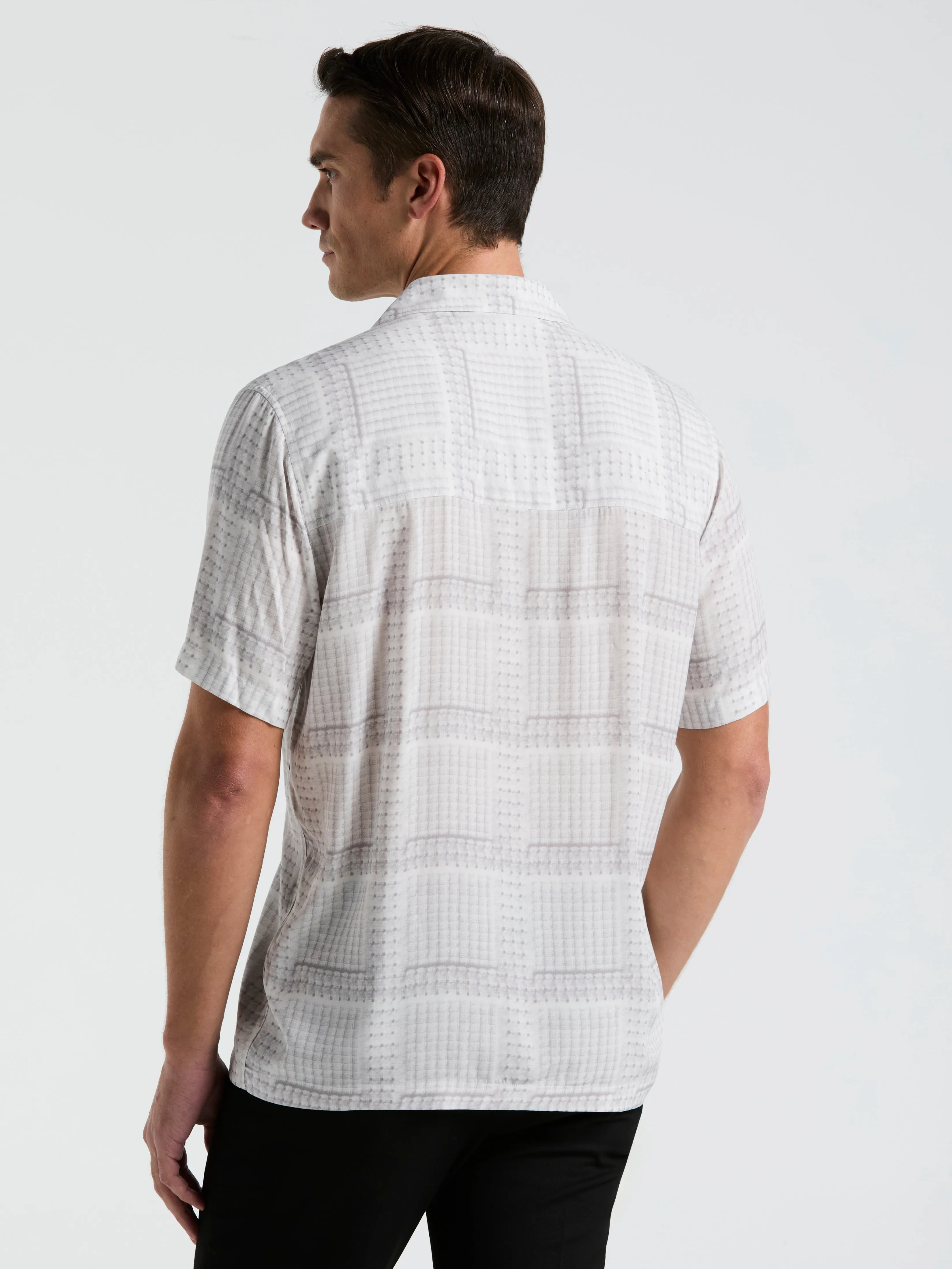 EcoVero™ Camp Collar Textured Print Shirt sold by Perry Ellis