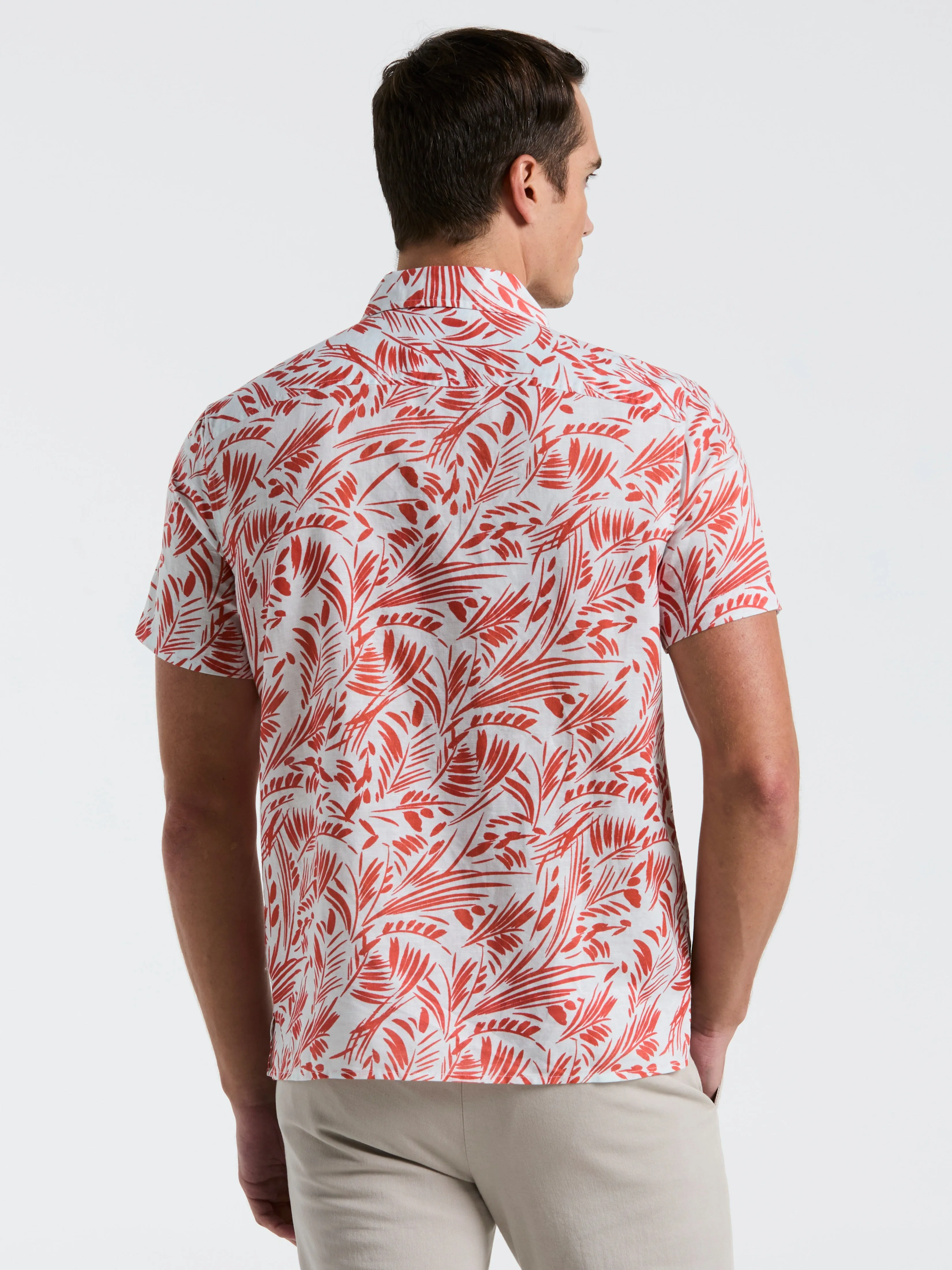 Linen Abstract Leaf Print Shirt sold by Perry Ellis product image thumbnail 5