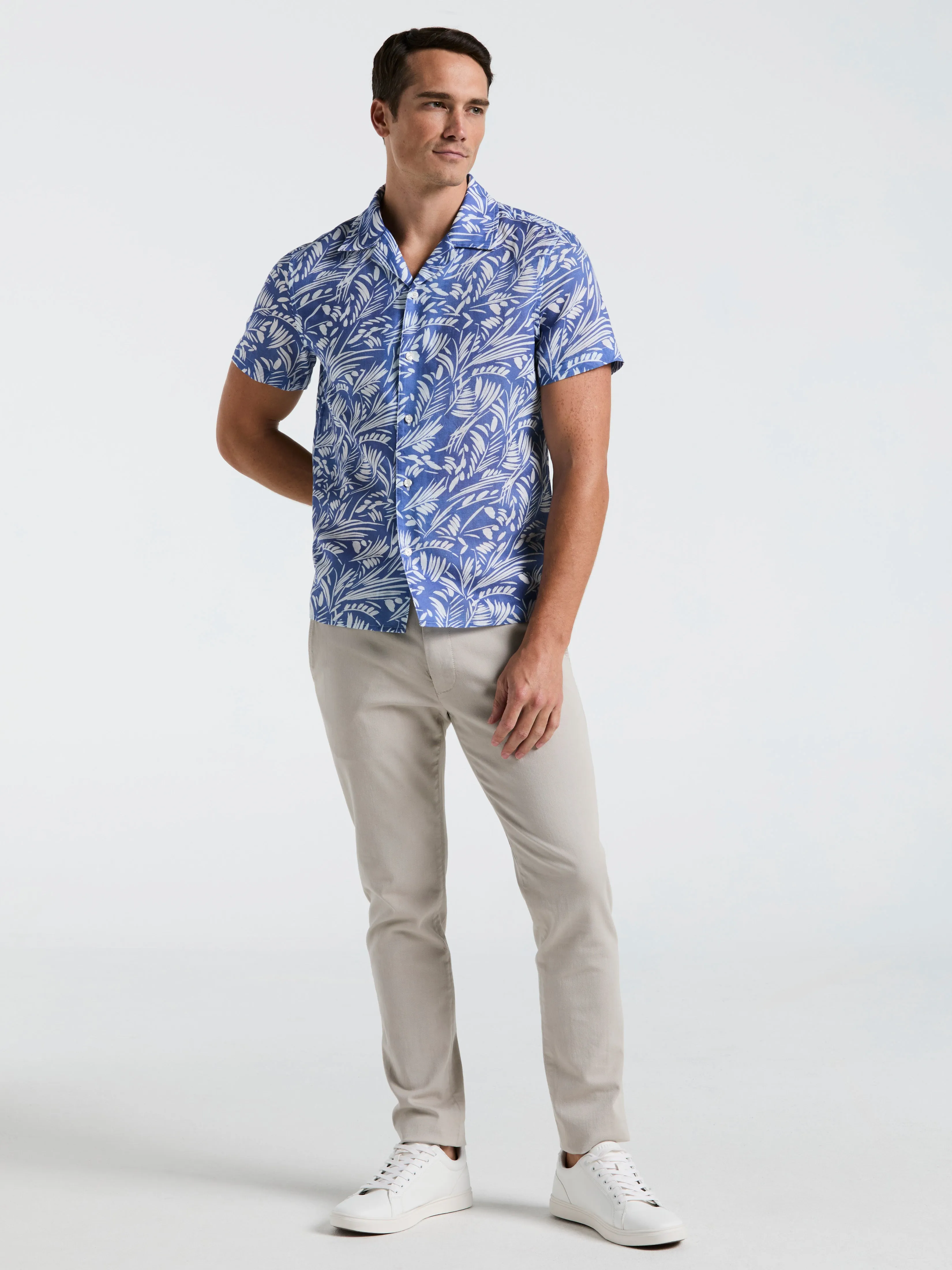 Linen Abstract Leaf Print Shirt sold by Perry Ellis product image thumbnail 3