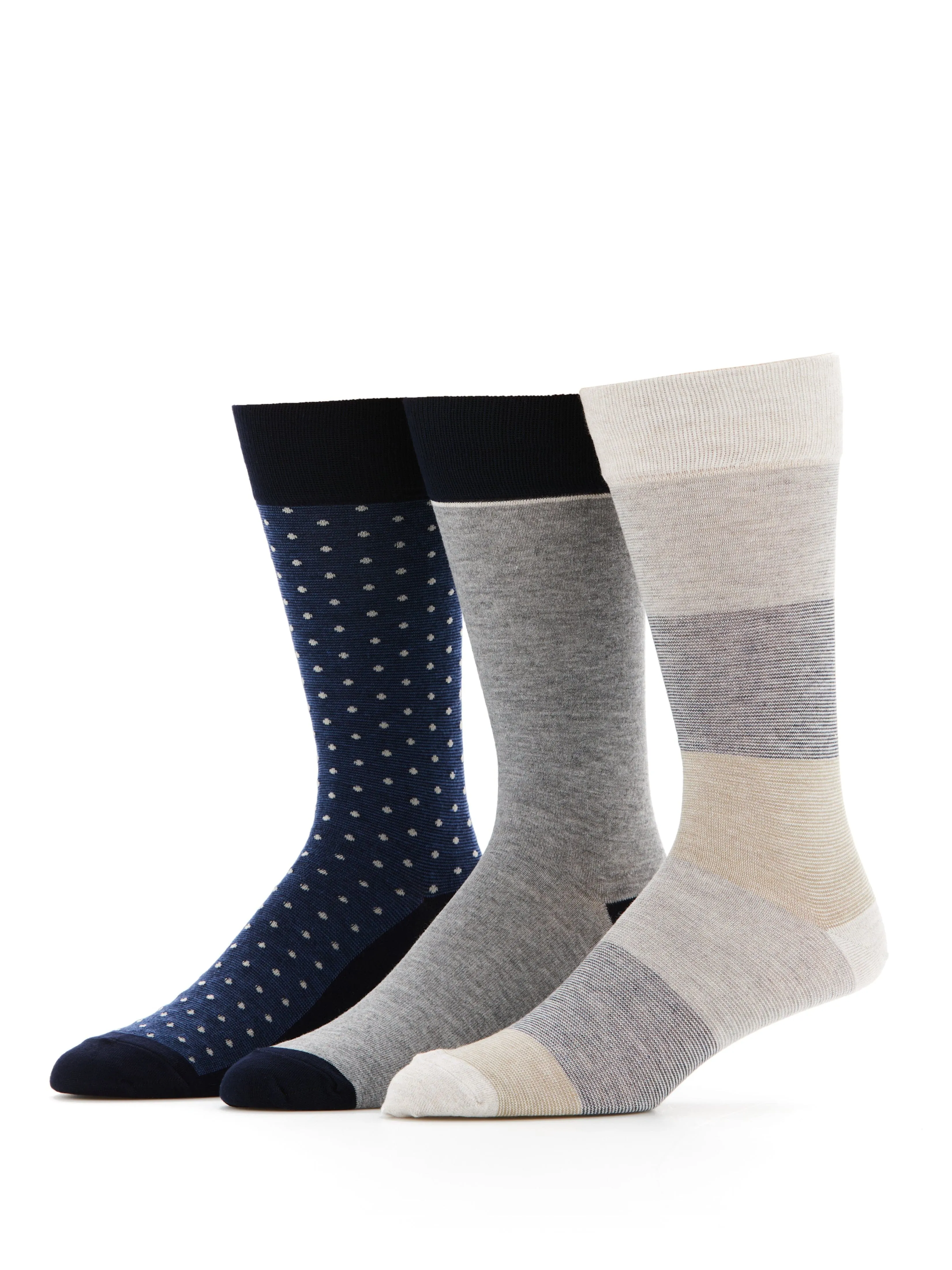 3- Pack Soft Luxury Stripe Color Block Socks sold by Perry Ellis product image thumbnail 3