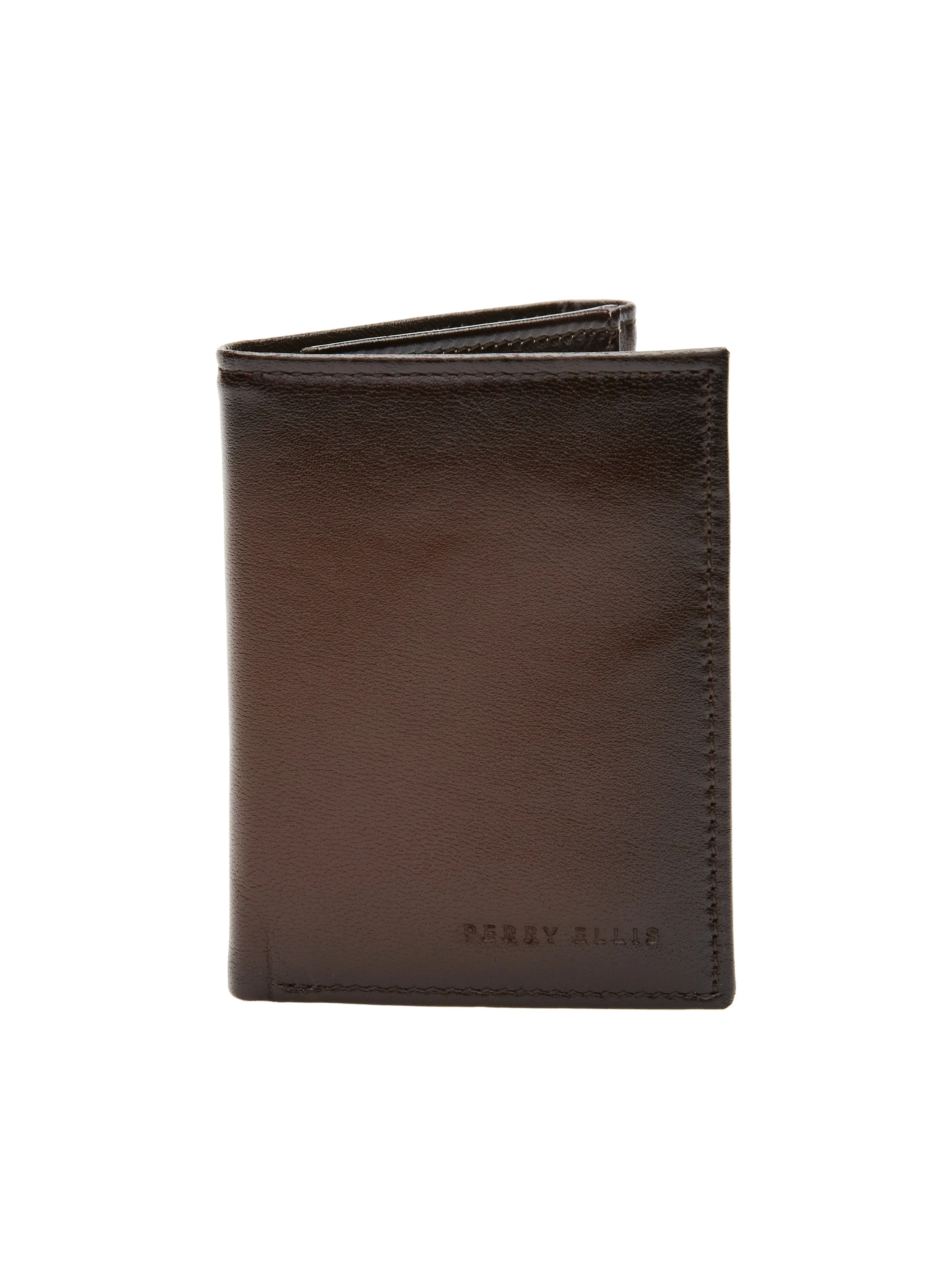 Michigan Slim Trifold Brown Wallet sold by Perry Ellis
