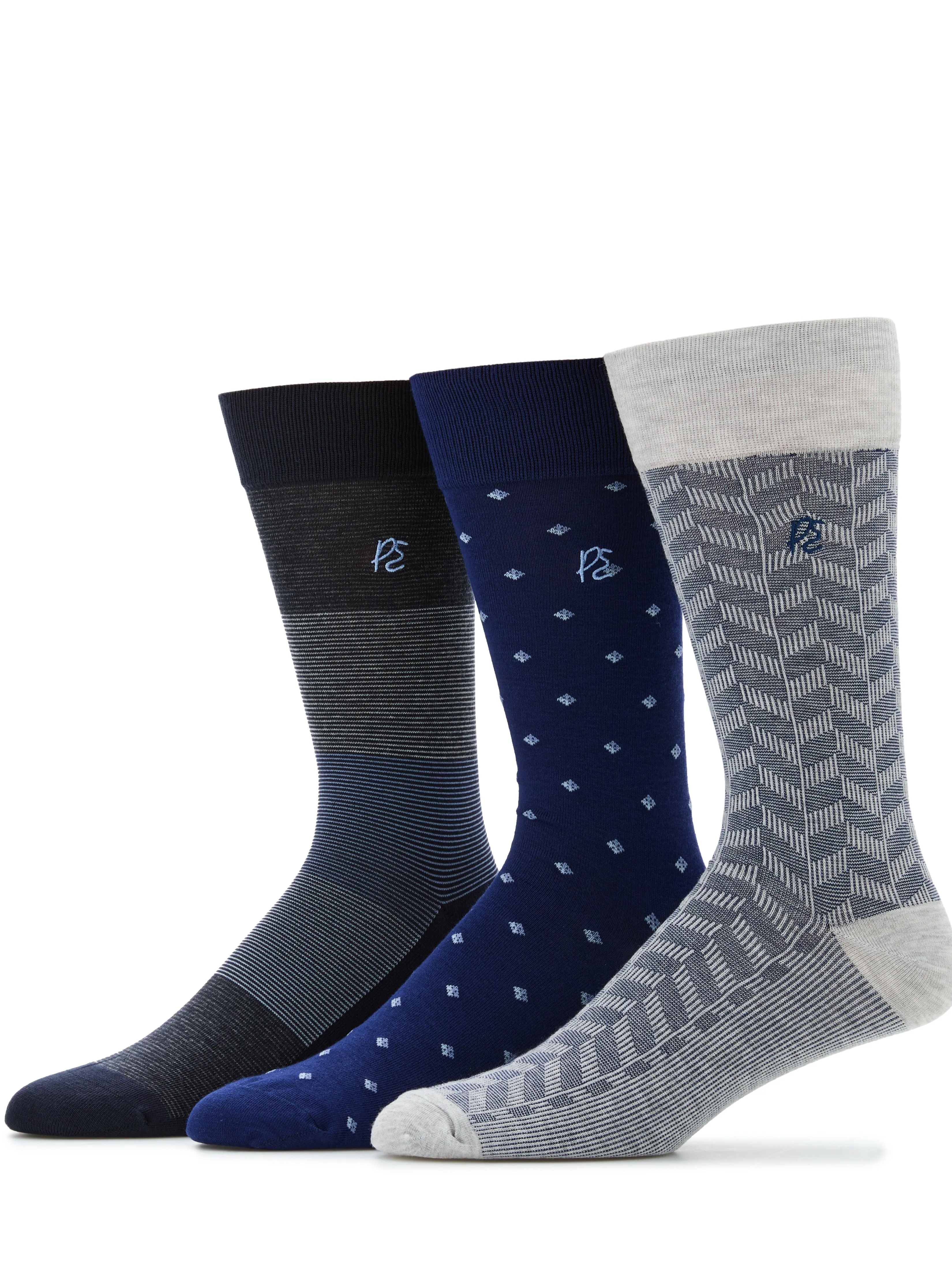 3 Pack Herringbone Logo Socks sold by Perry Ellis product image thumbnail 2