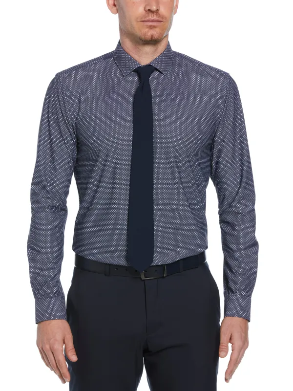 Slim Fit Knit Black and White Dot Dress Shirt sold by Perry Ellis