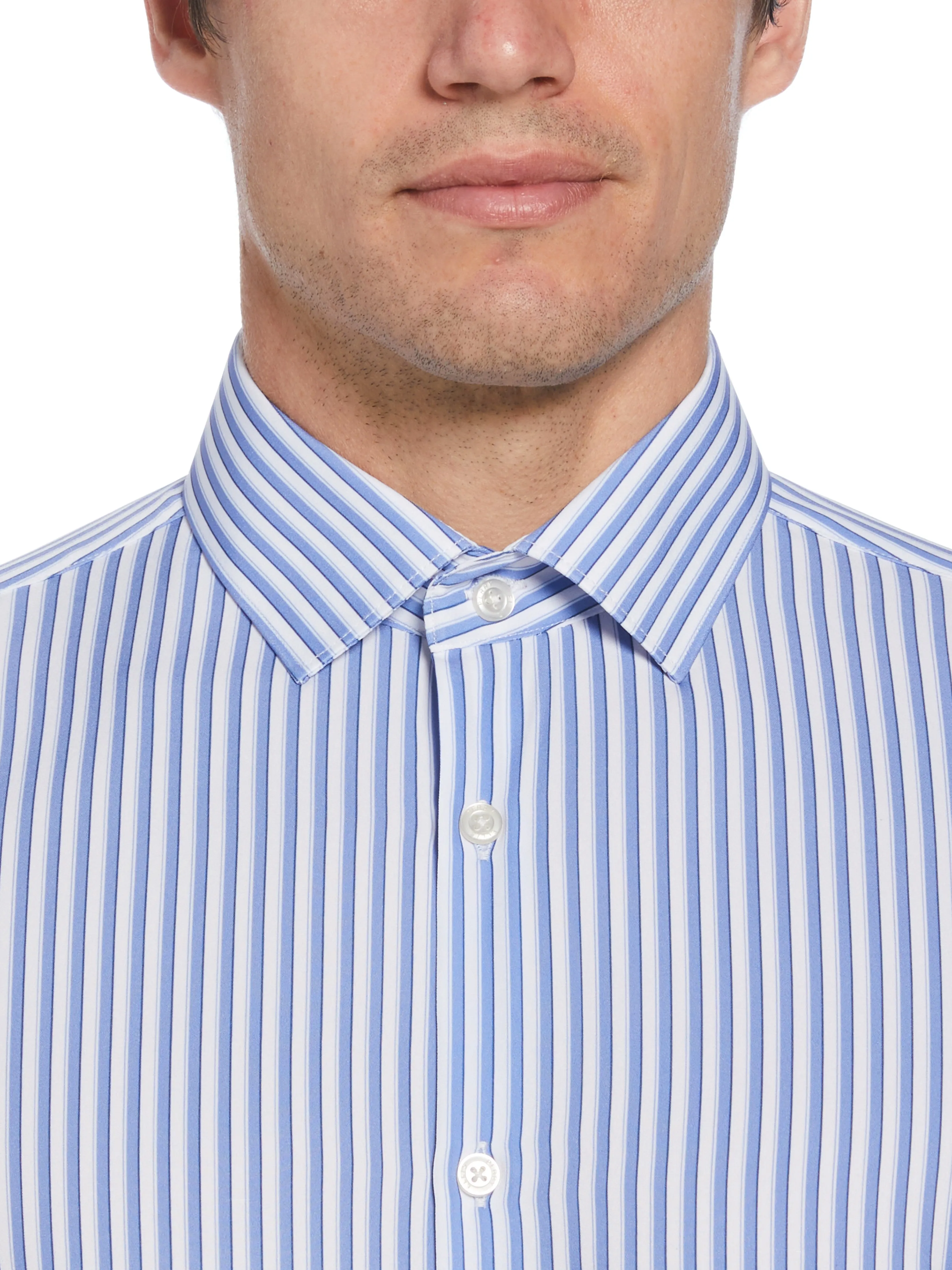 Slim Fit Total Stretch Striped Print Dress Shirt sold by Perry Ellis product image thumbnail 3