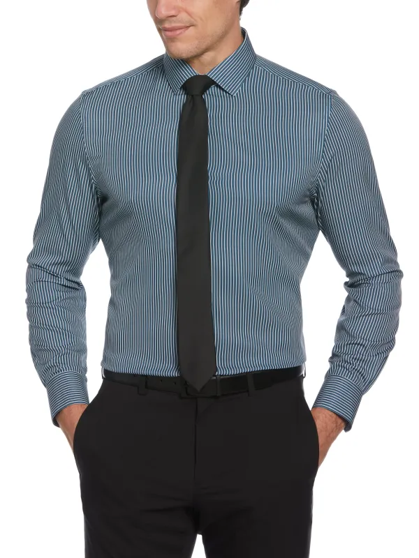 Slim Fit Total Stretch Tri-Color Striped Print Dress Shirt sold by Perry Ellis