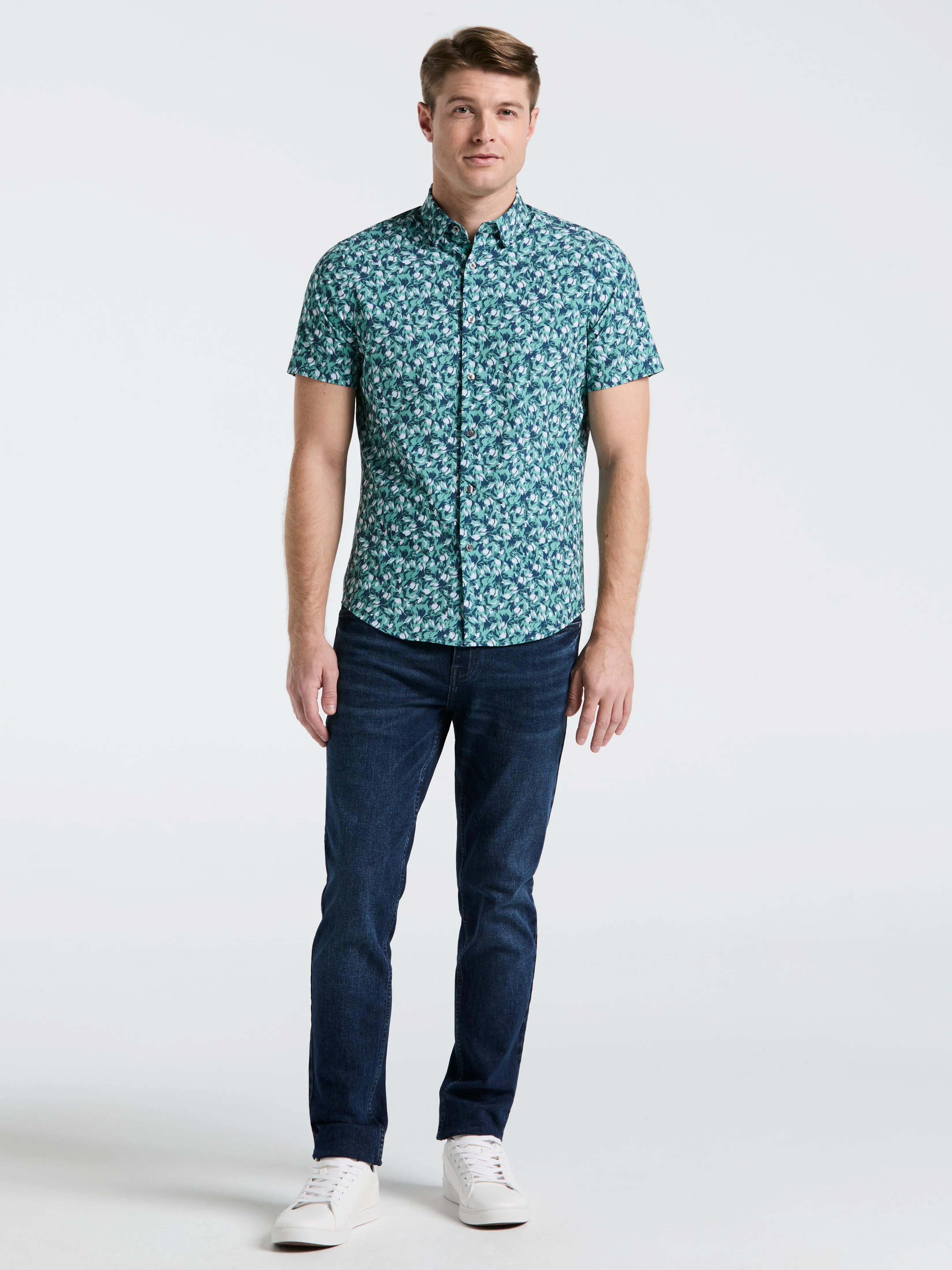 Slim Fit Floral Print Shirt sold by Perry Ellis