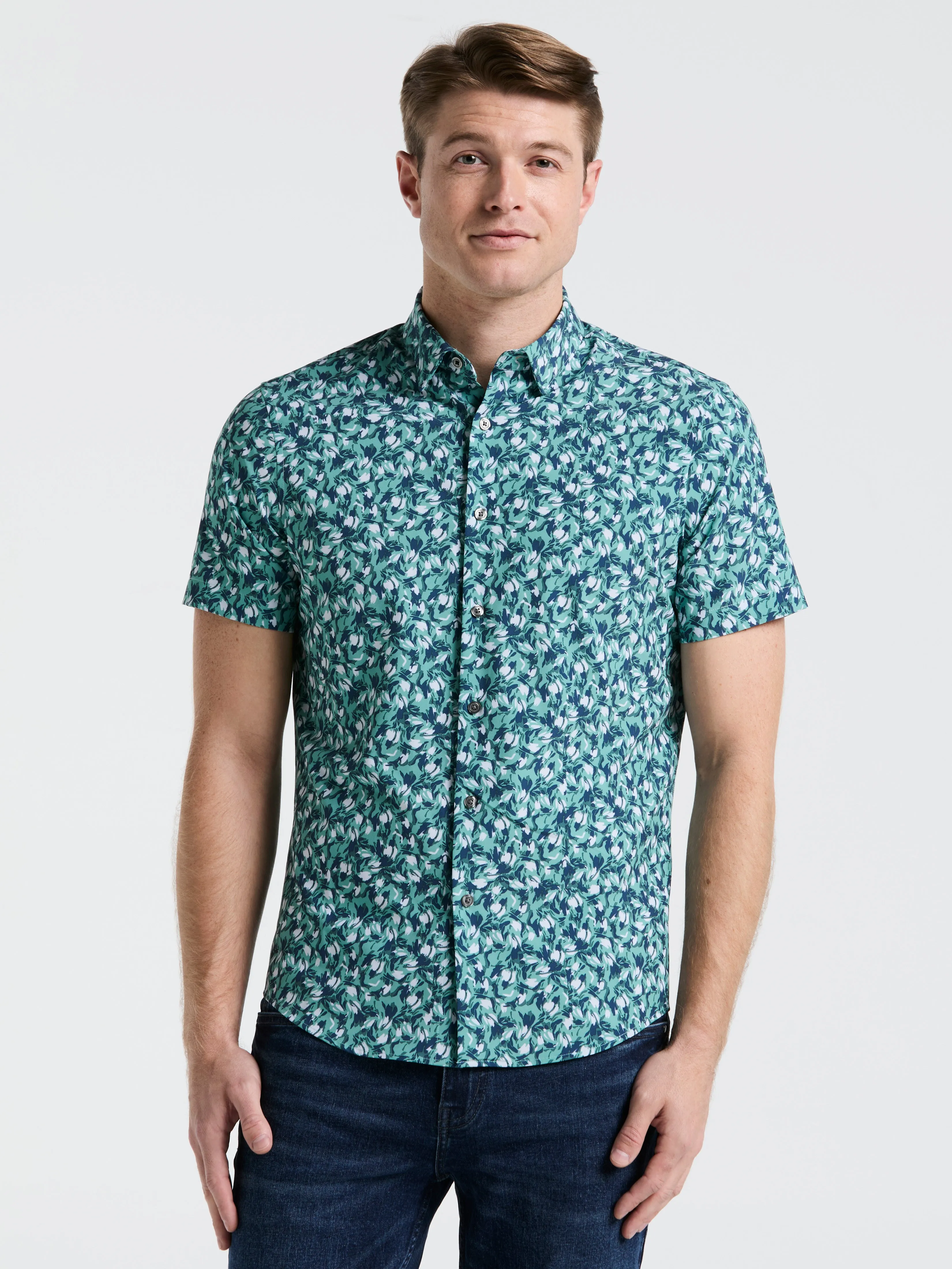 Slim Fit Floral Print Shirt sold by Perry Ellis product image thumbnail 2