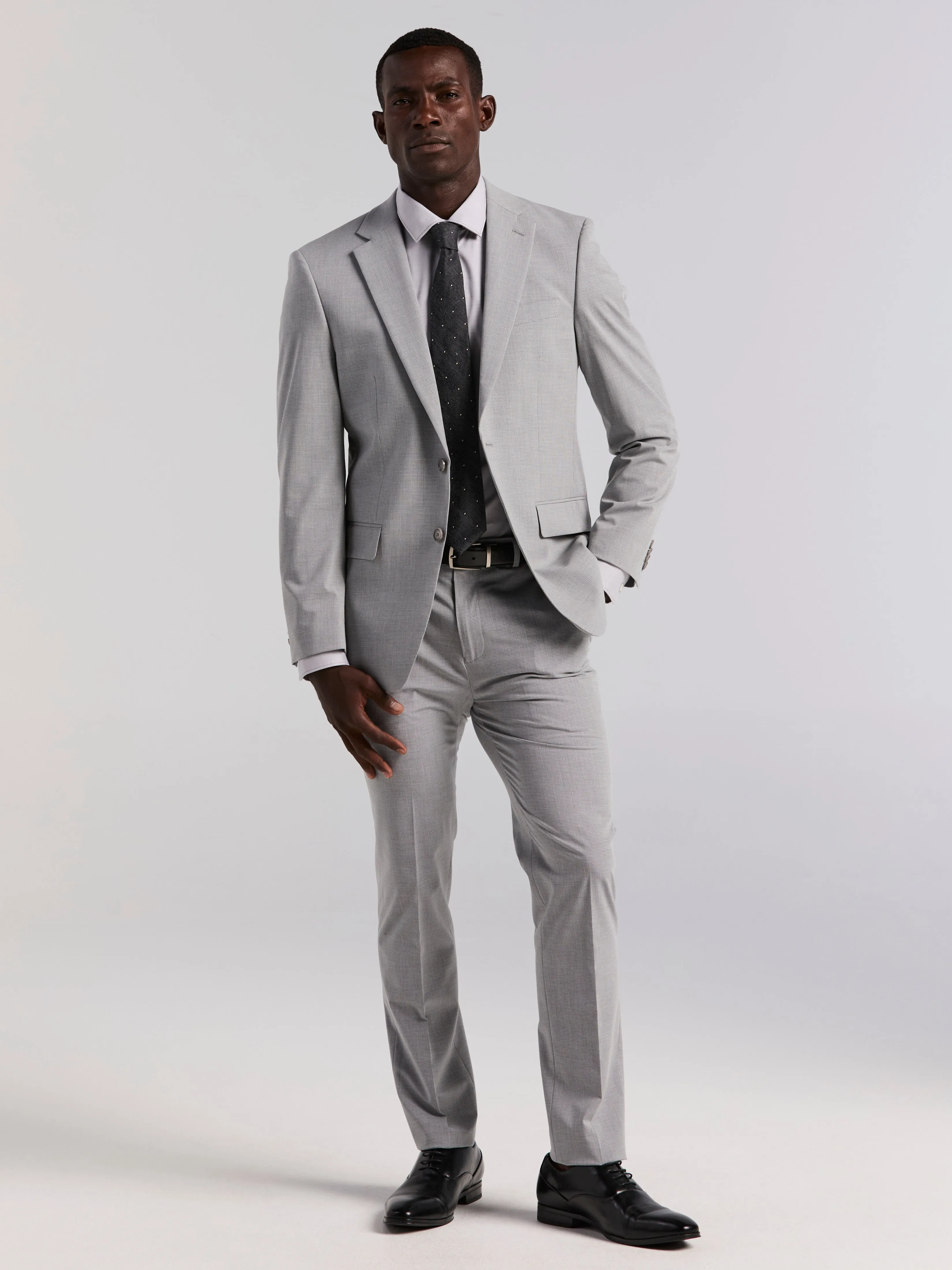 Slim Fit Mini Grid Pattern Suit Jacket sold by Perry Ellis product image thumbnail 3