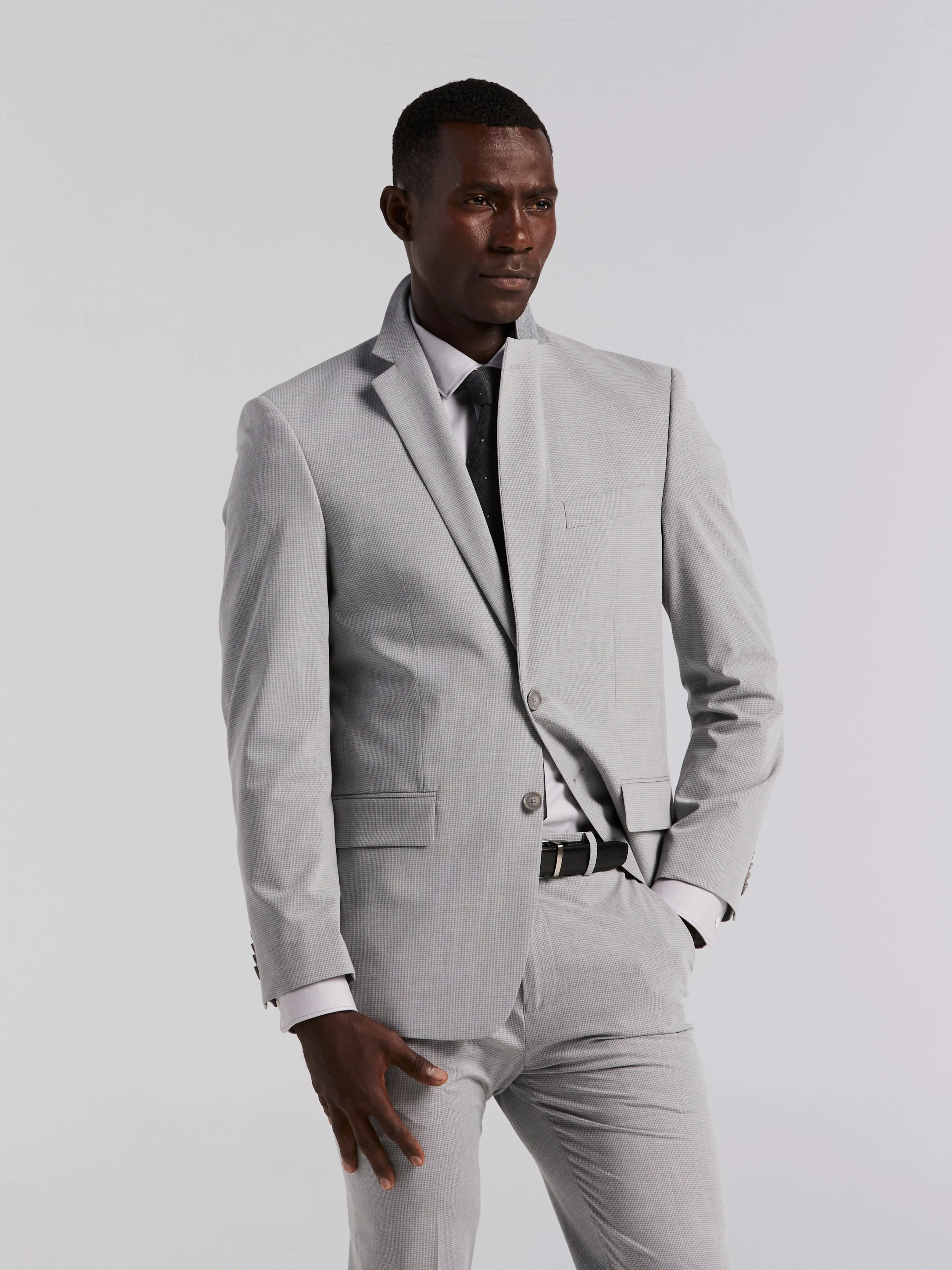 Slim Fit Mini Grid Pattern Suit Jacket sold by Perry Ellis product image thumbnail 4