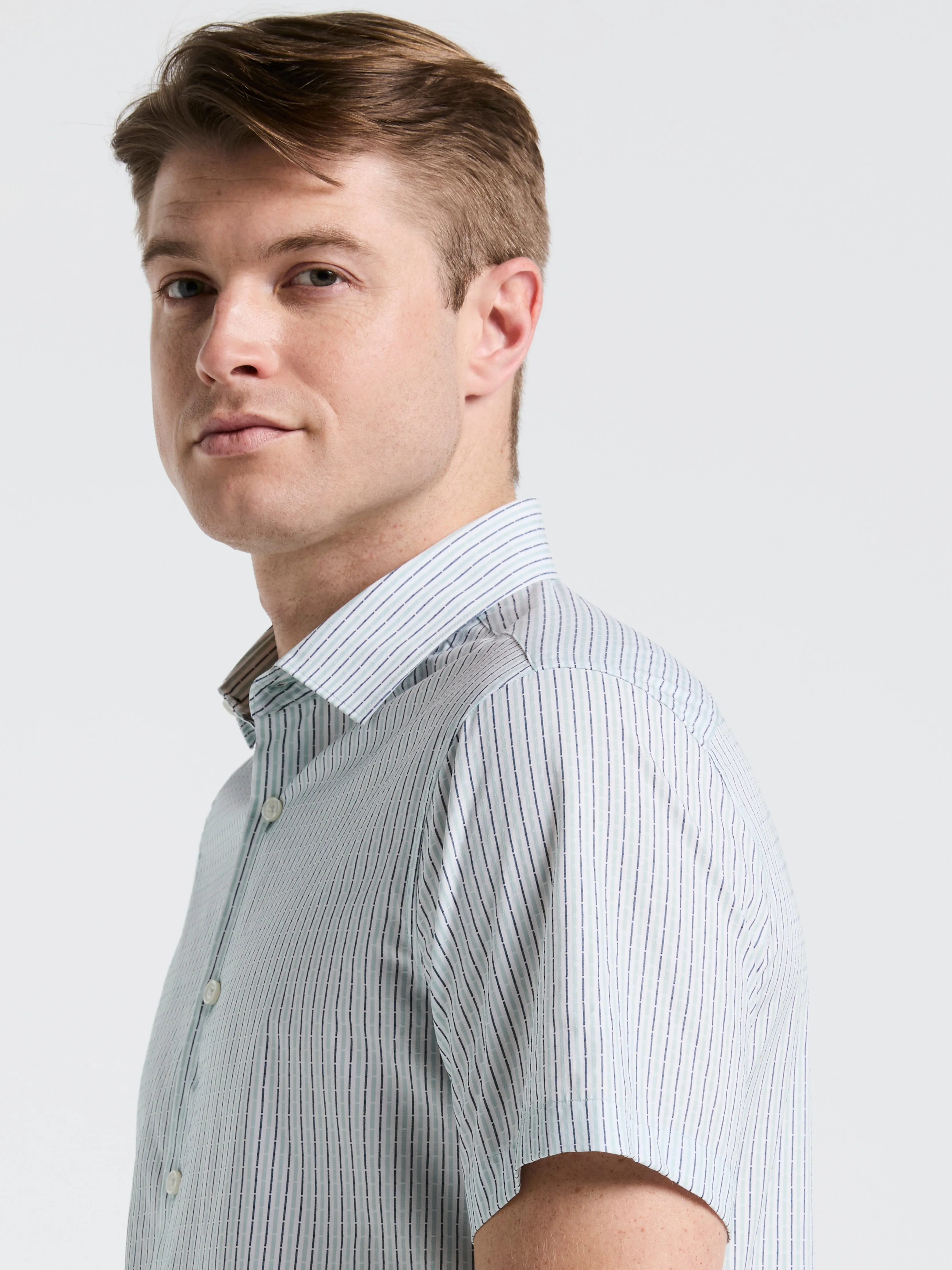 Cotton Dobby Stripe Shirt sold by Perry Ellis product image thumbnail 4
