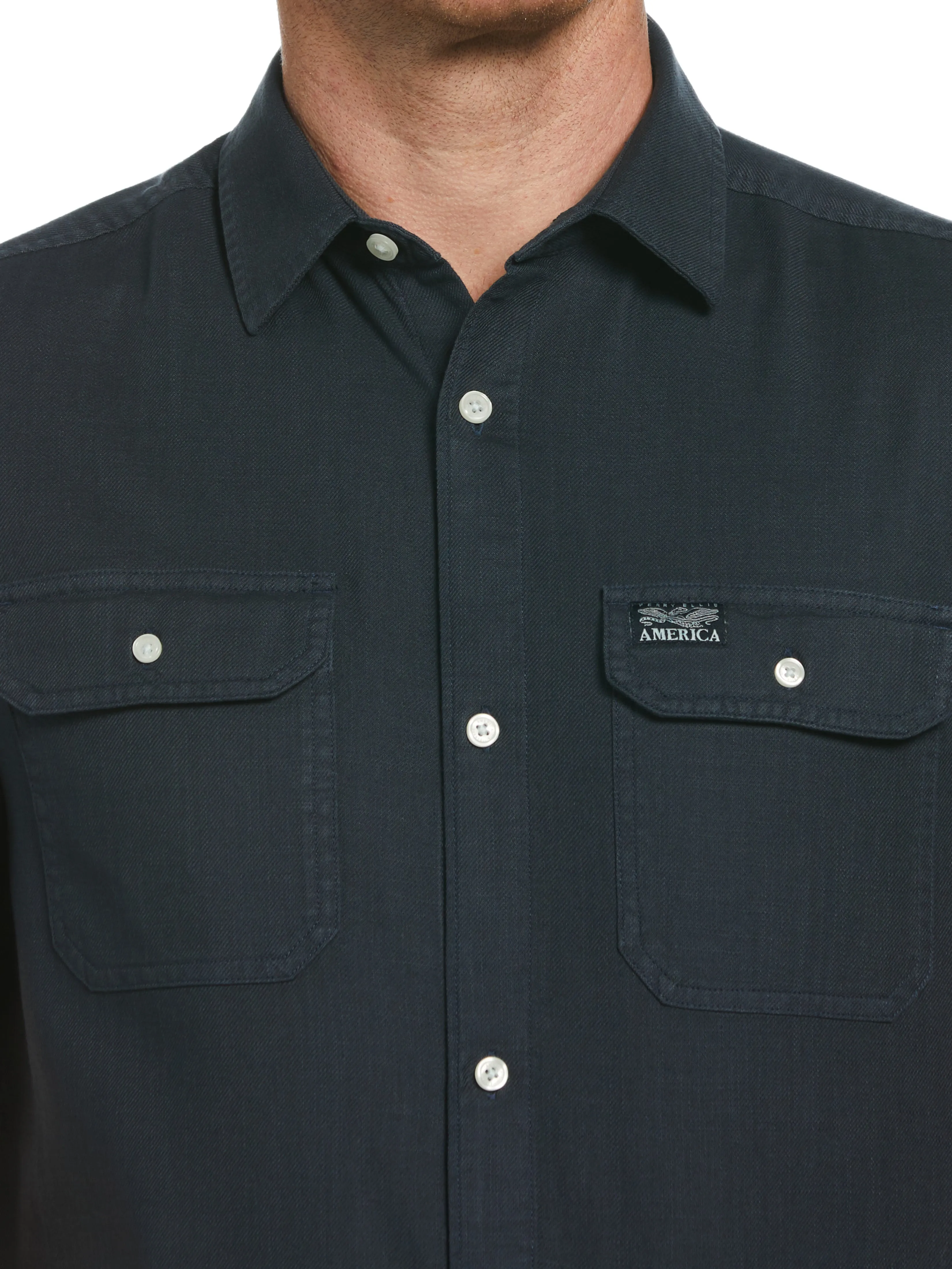 Cotton Slub Twill Shirt sold by Perry Ellis product image thumbnail 3