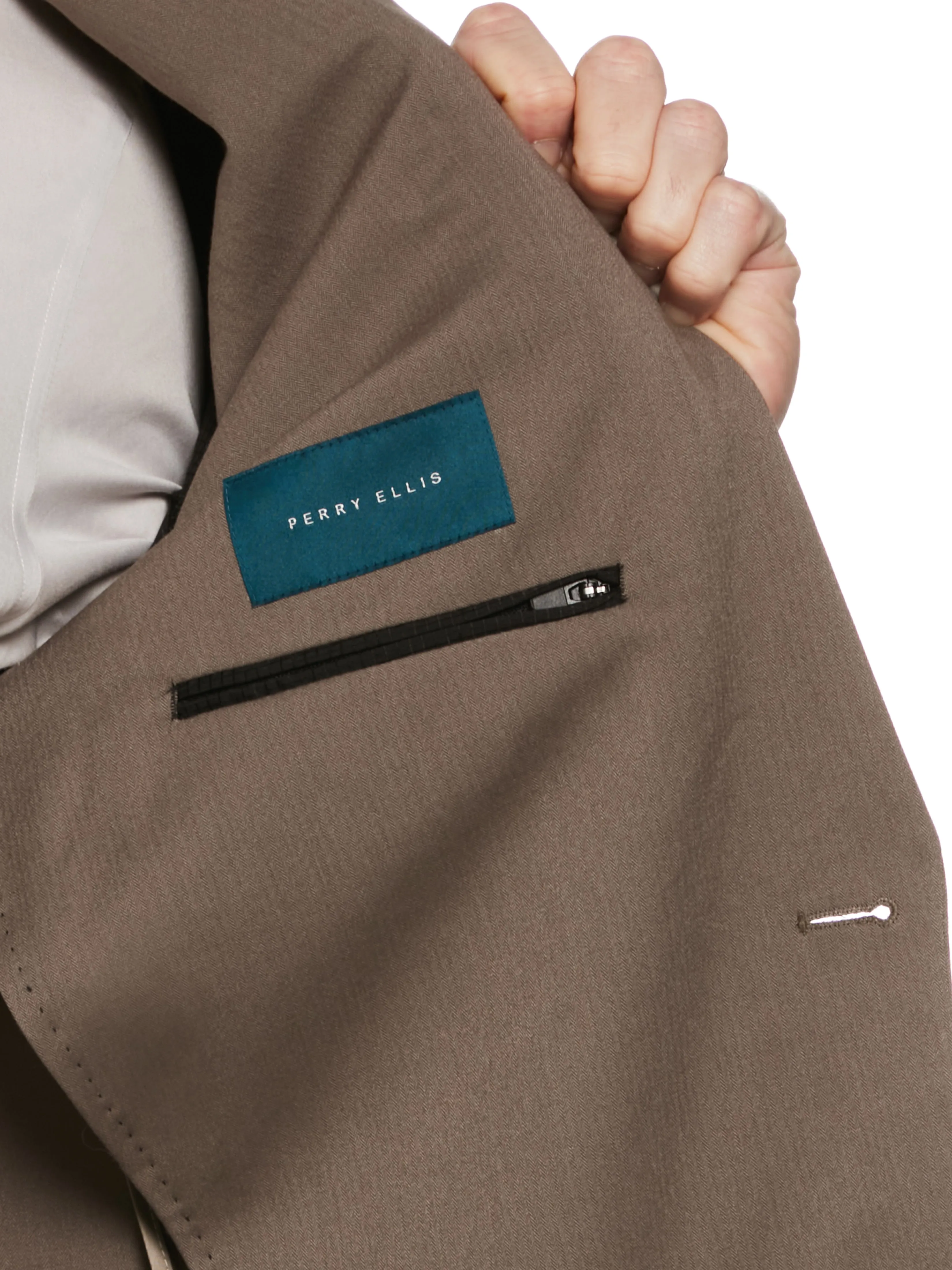 Slim Fit Herringbone Suit Jacket sold by Perry Ellis product image thumbnail 4