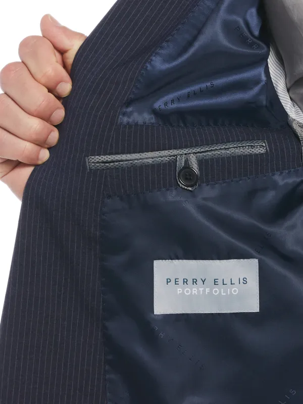 Slim Fit Double Breasted Pinstripe Suit Jacket sold by Perry Ellis